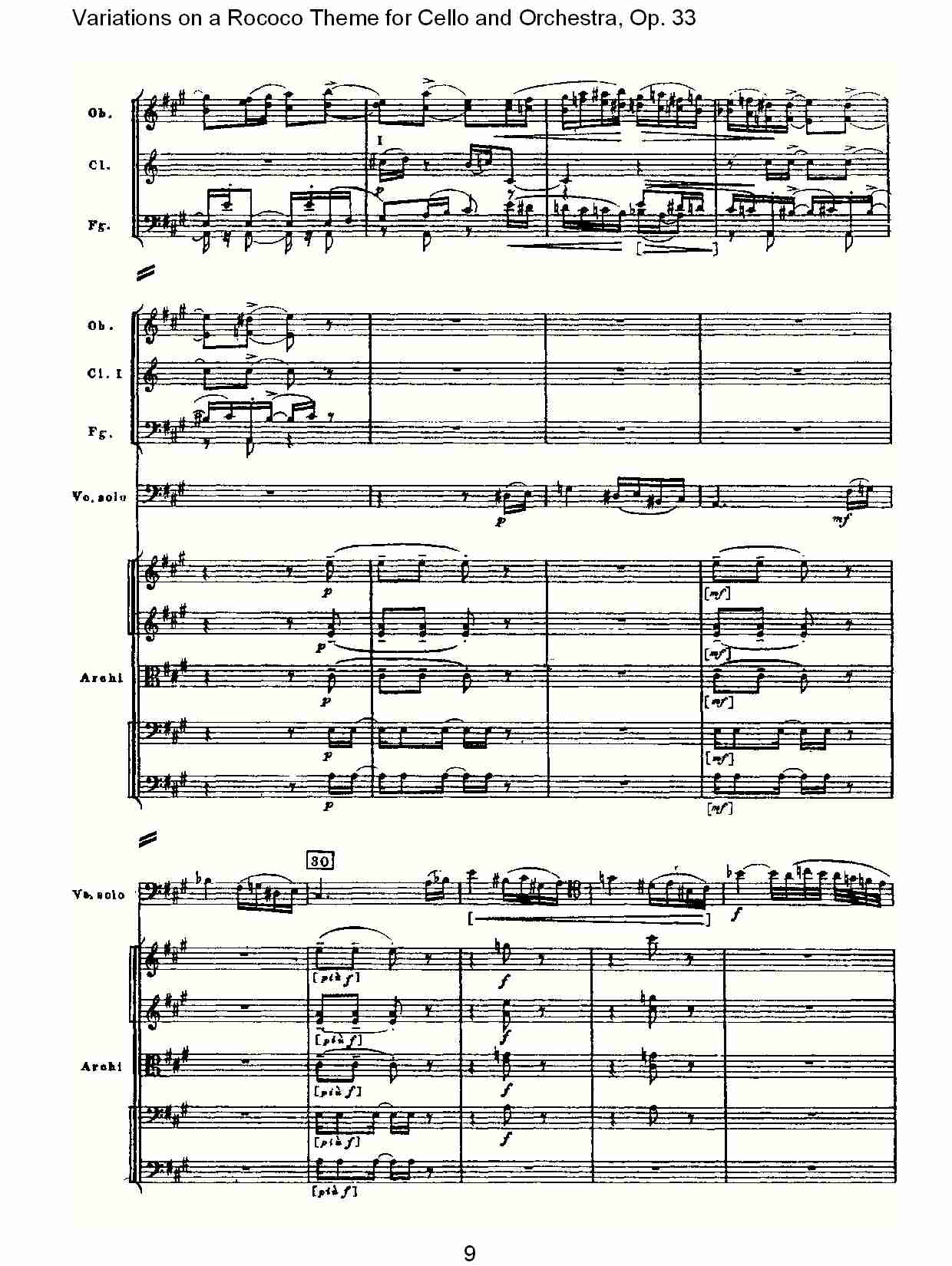 大提琴与管弦乐洛可可主题a小调变奏曲, Op.33（二）总谱（图4）