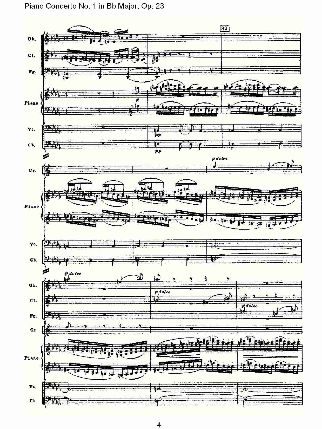 Bb大调第一钢琴协奏曲,Op.23第二乐章（一）总谱（图4）