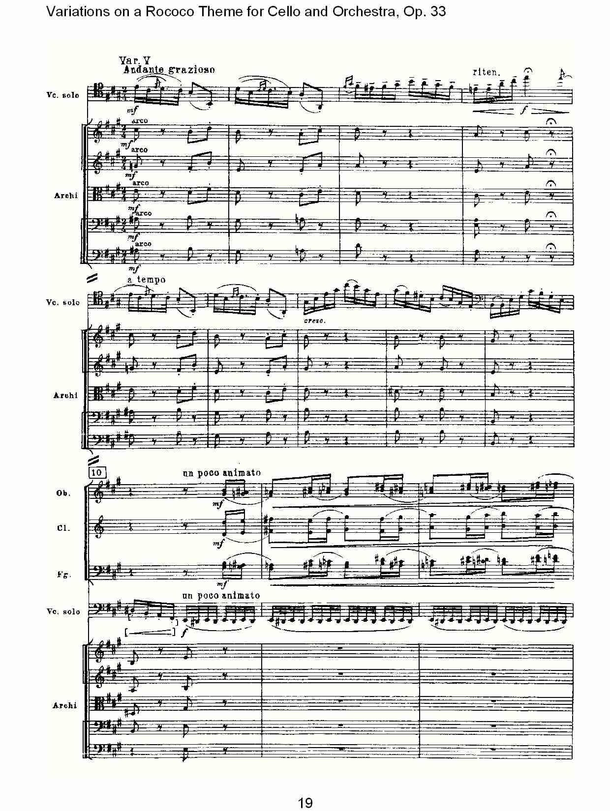 大提琴与管弦乐洛可可主题a小调变奏曲, Op.33（四）总谱（图4）
