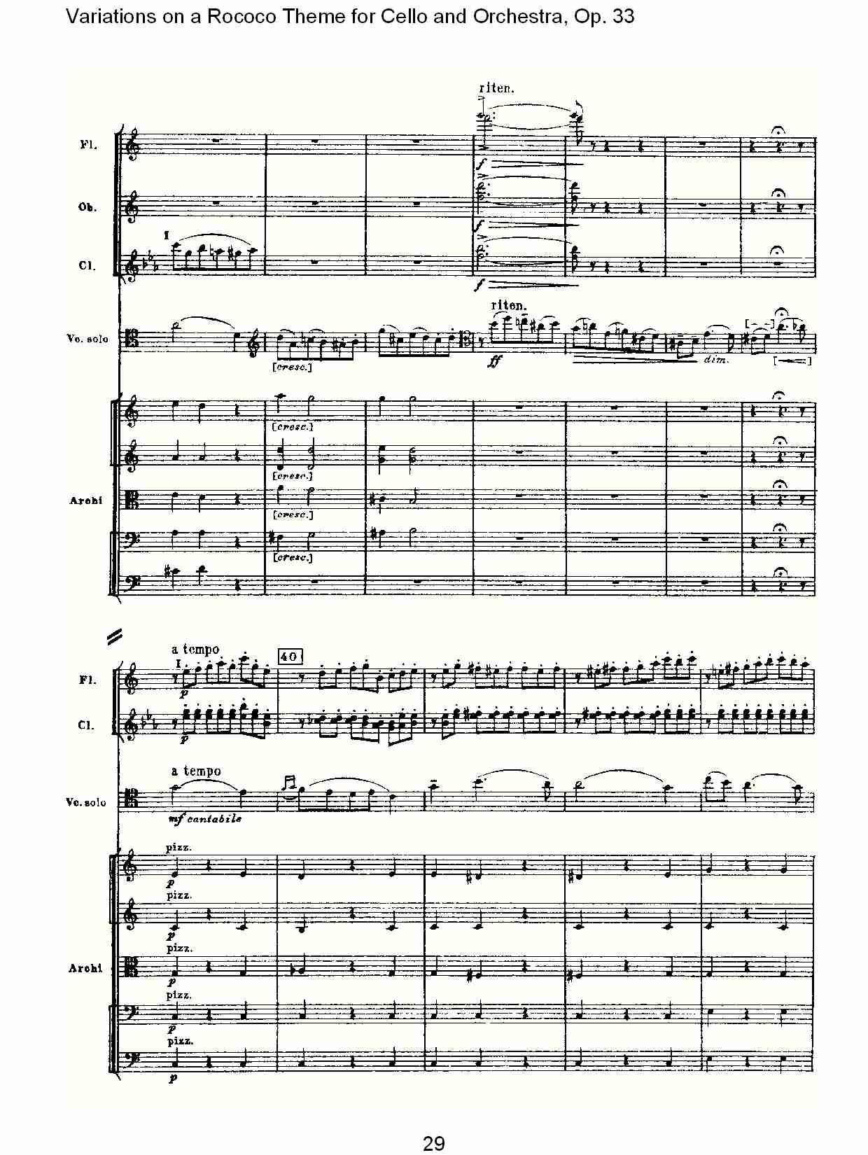 大提琴与管弦乐洛可可主题a小调变奏曲, Op.33（六）总谱（图4）