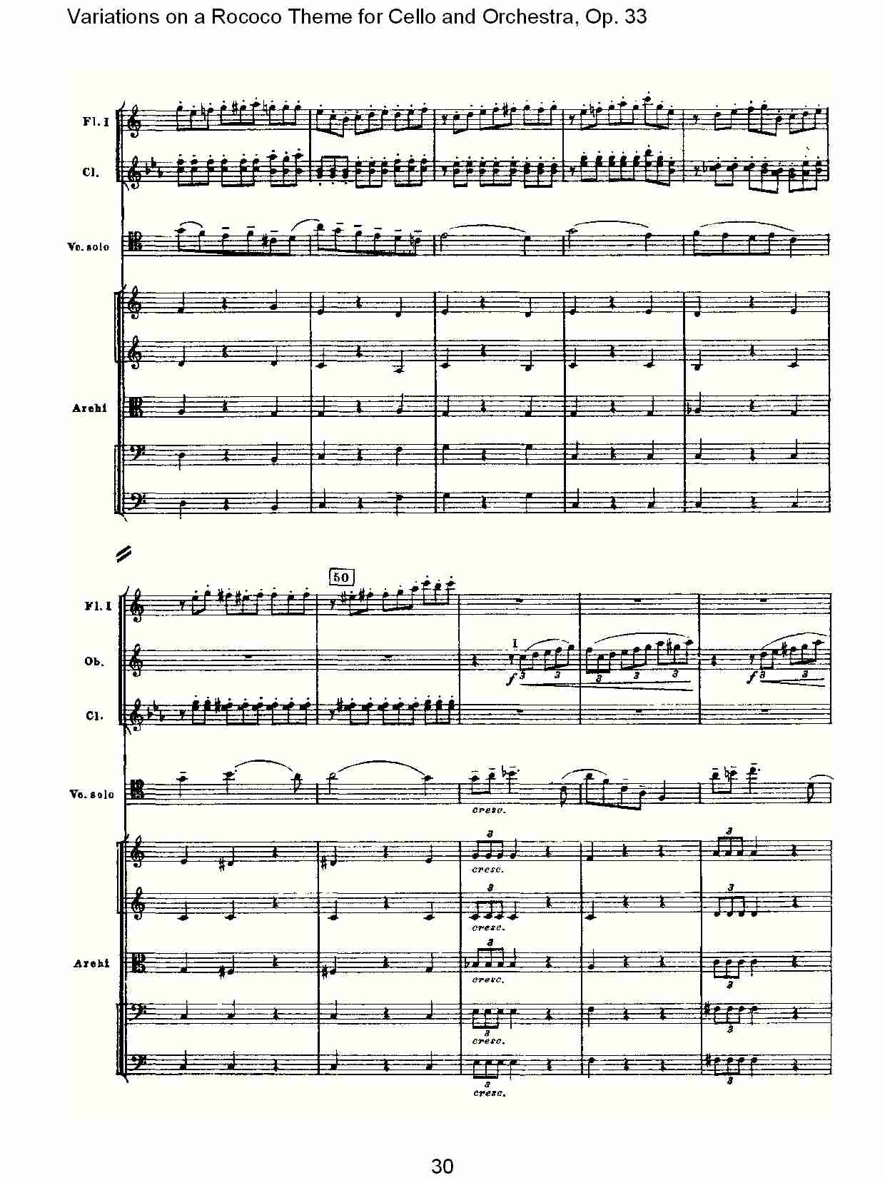 大提琴与管弦乐洛可可主题a小调变奏曲, Op.33（六）总谱（图5）