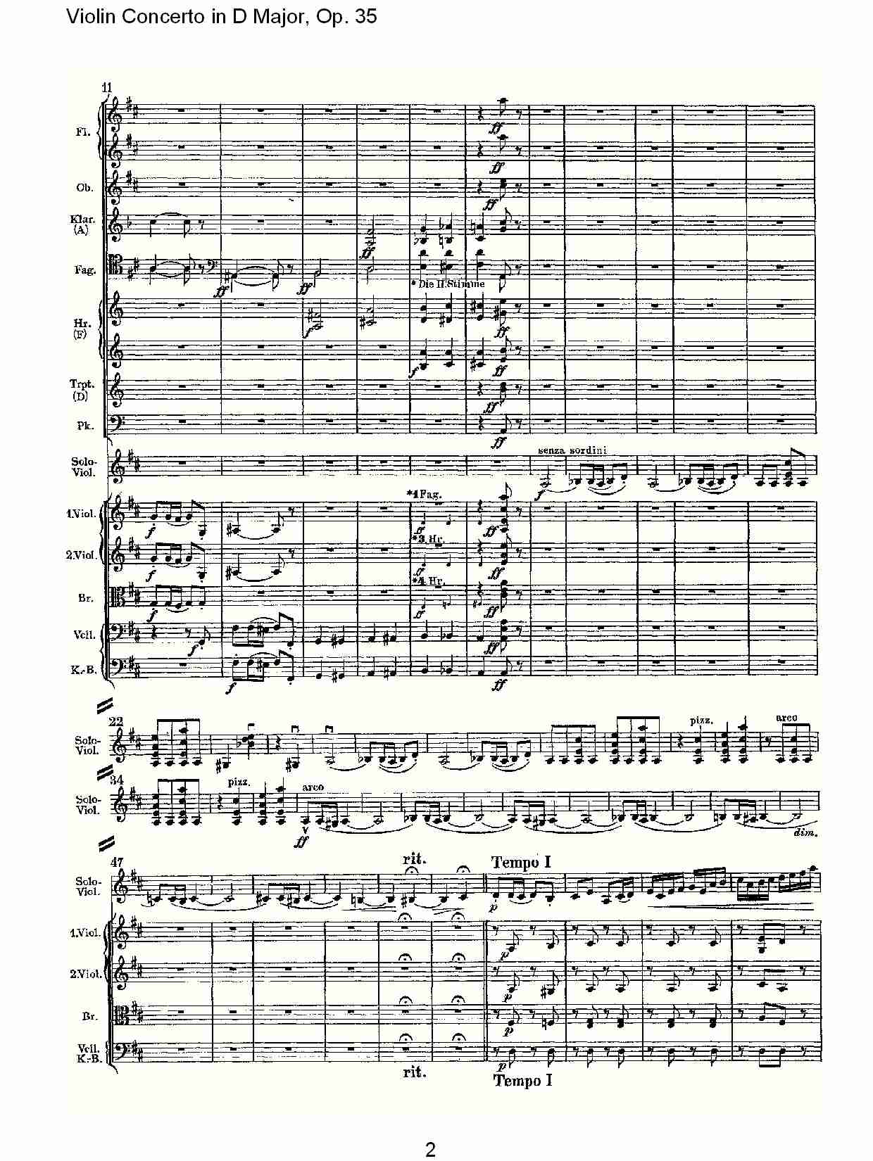 D大调小提琴协奏曲, Op.35第三乐章（一）总谱（图2）