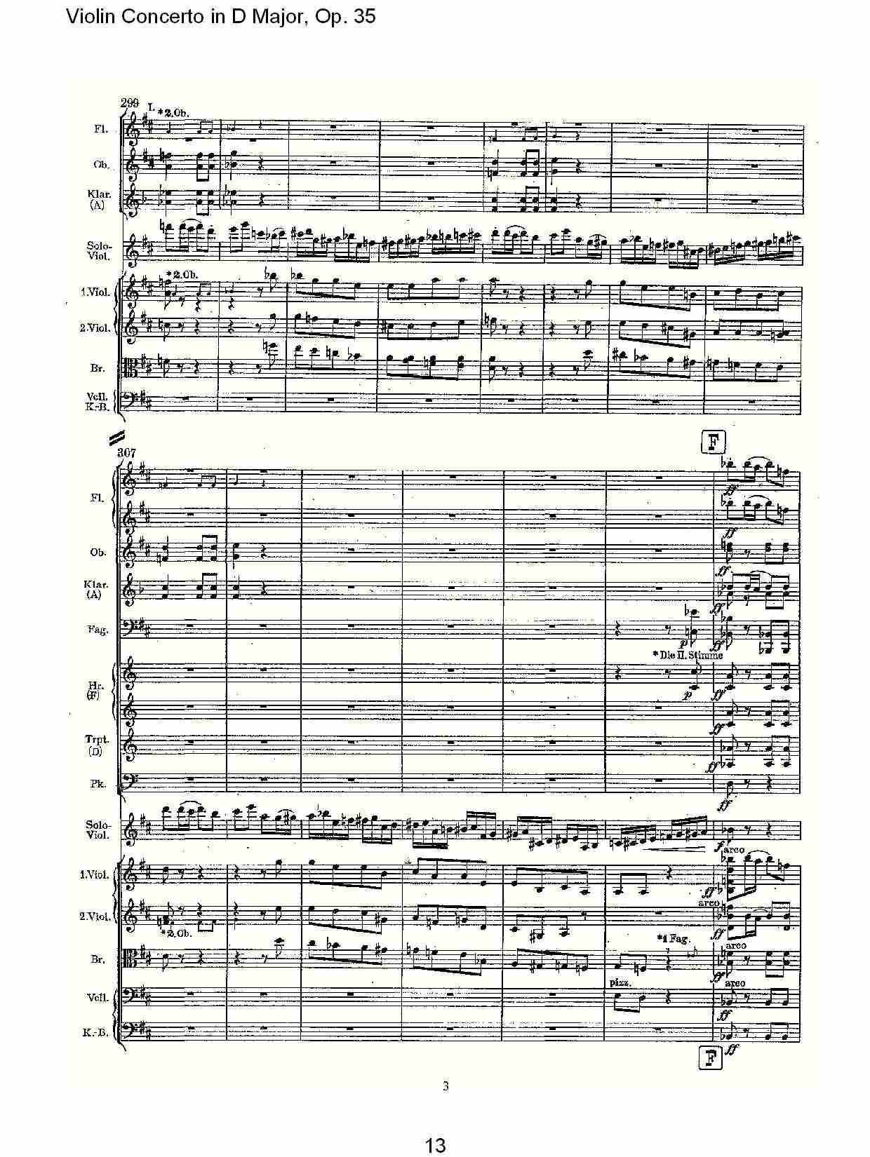 D大调小提琴协奏曲, Op.35第三乐章（三）总谱（图3）