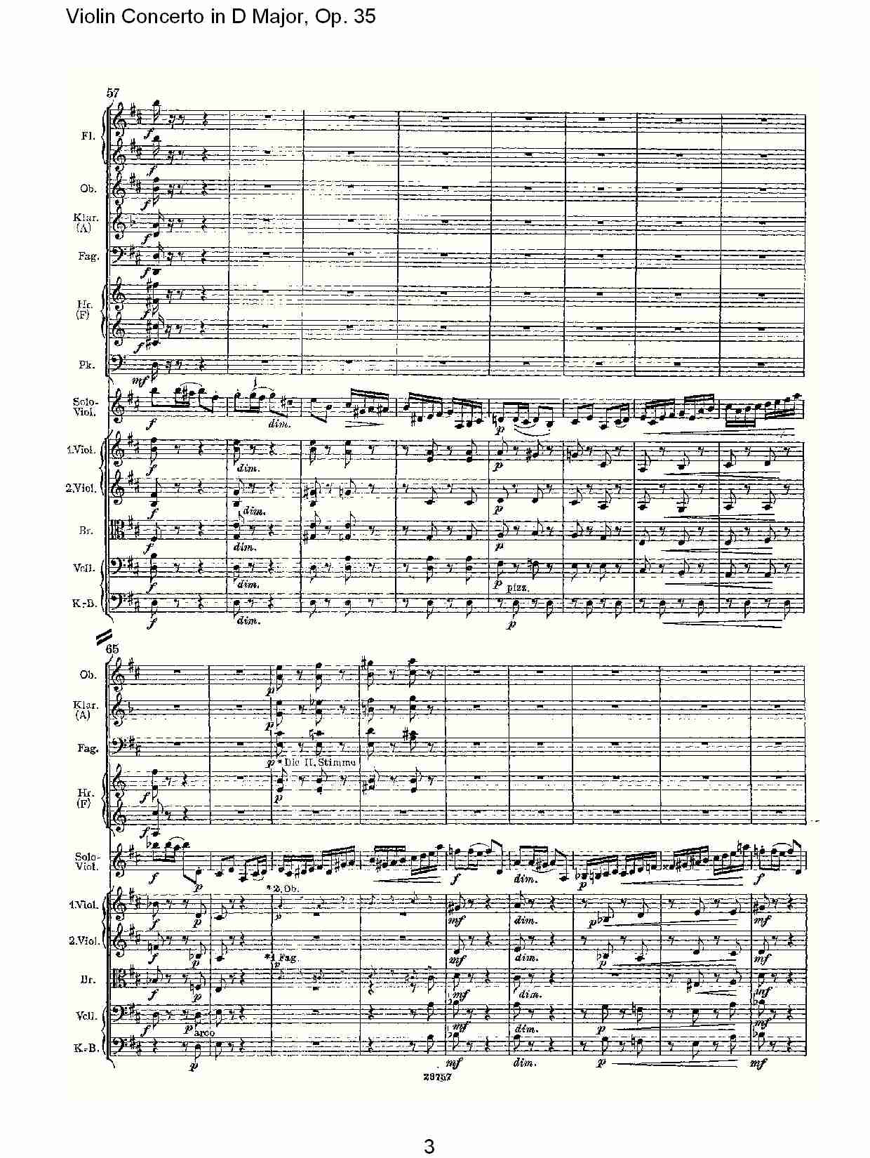 D大调小提琴协奏曲, Op.35第三乐章（一）总谱（图3）