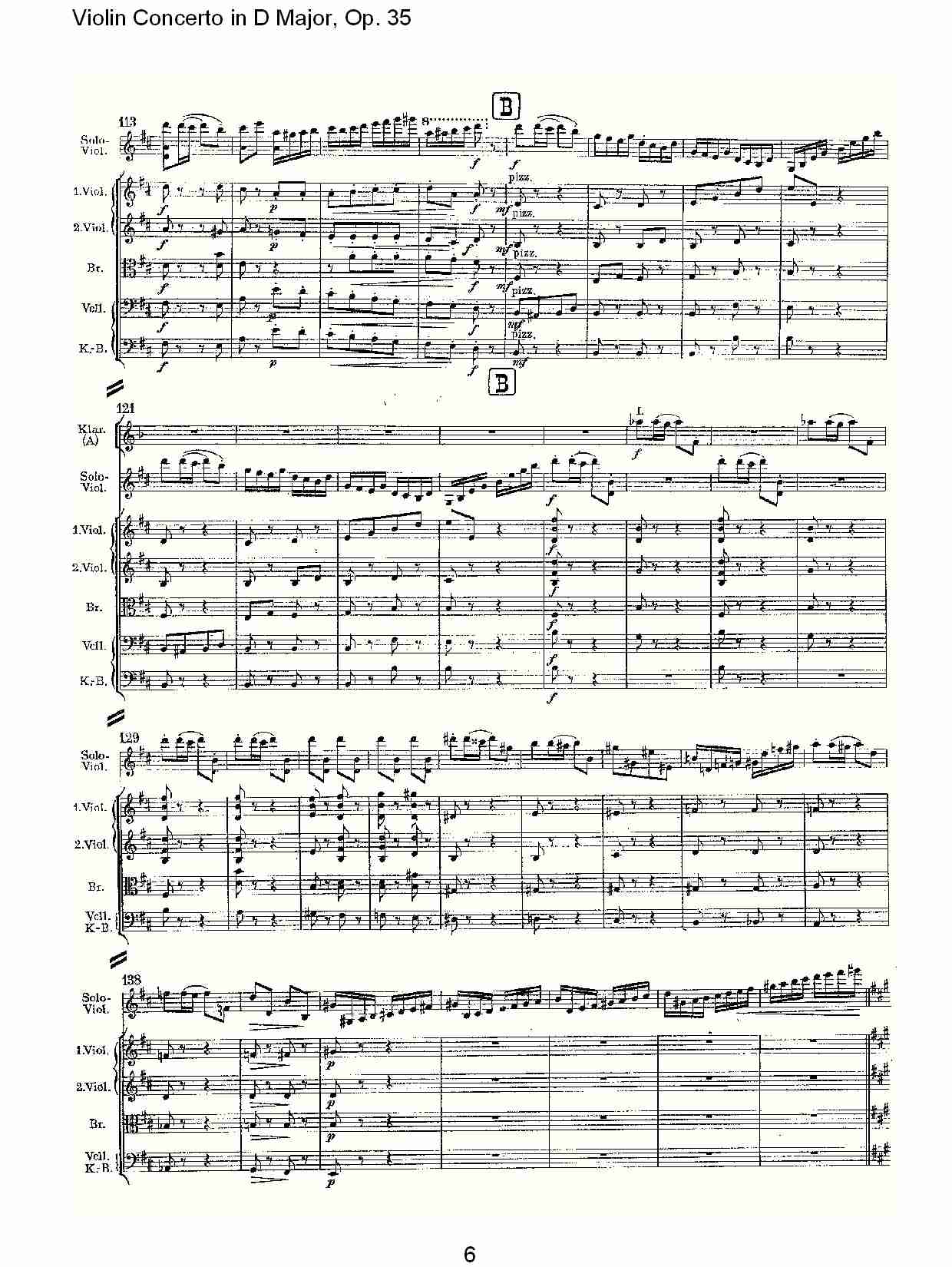 D大调小提琴协奏曲, Op.35第三乐章（二）总谱（图1）