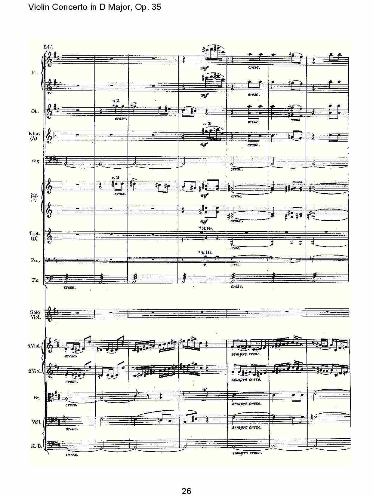 D大调小提琴协奏曲, Op.35第三乐章（六）总谱（图1）