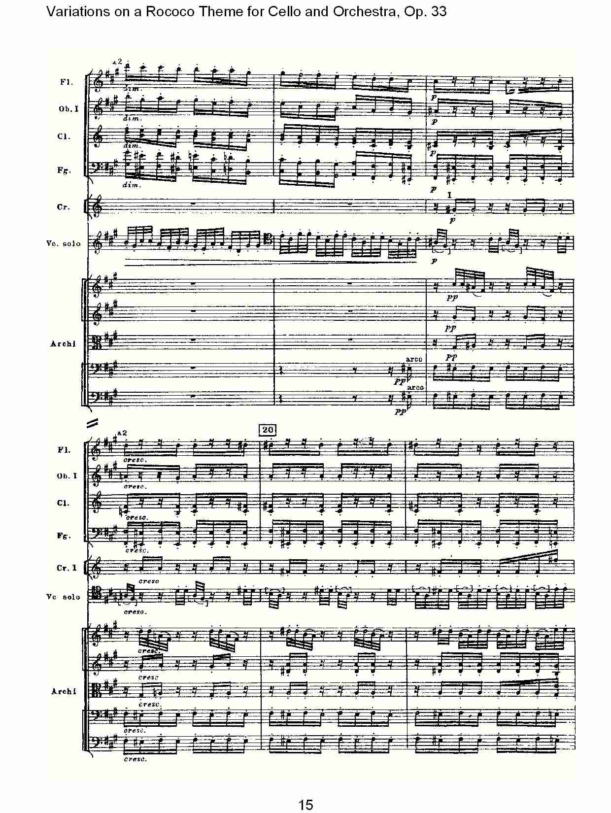 大提琴与管弦乐洛可可主题a小调变奏曲, Op.33（三）总谱（图5）