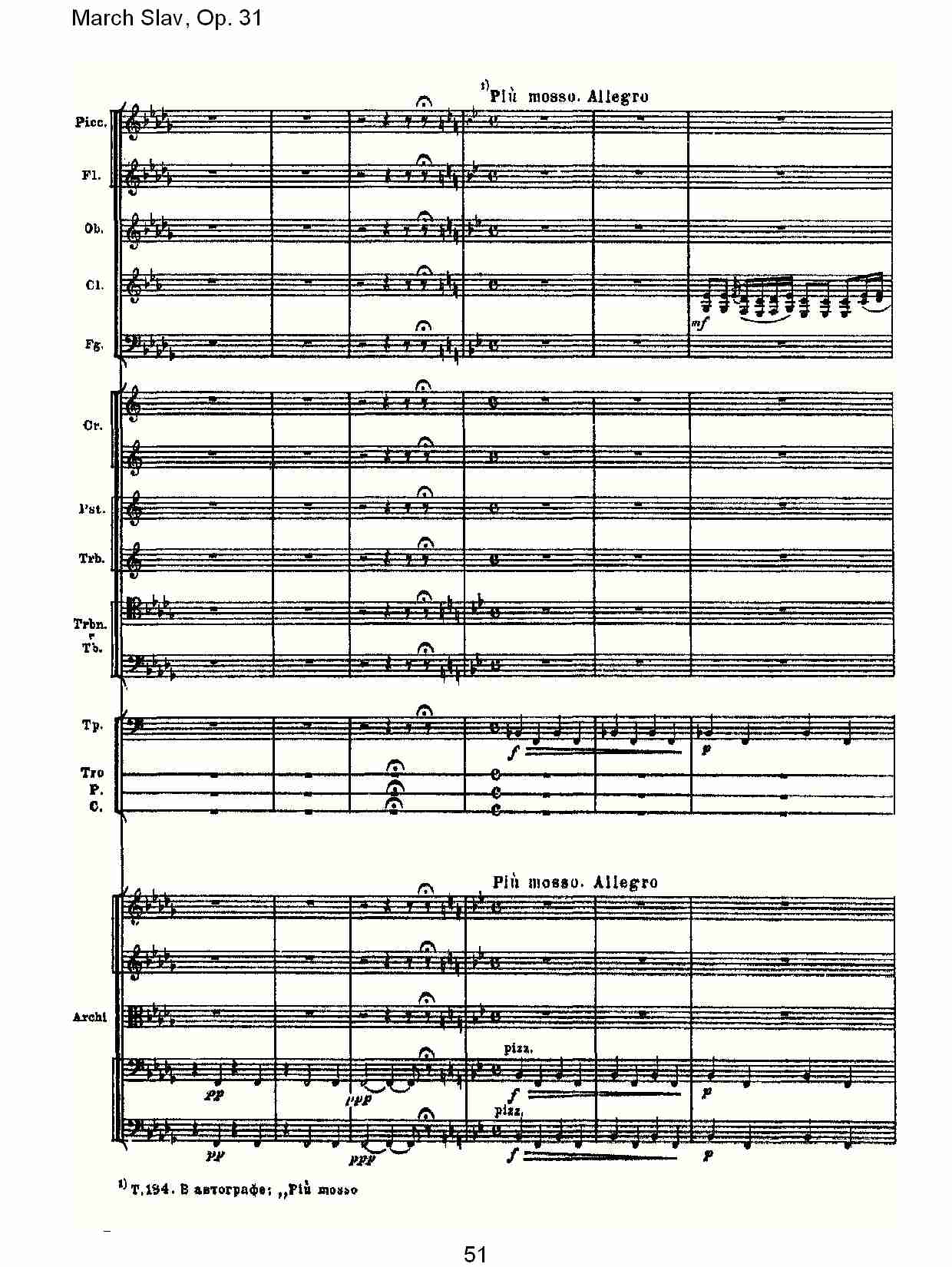 March Slav, Op.31   斯拉夫进行曲，Op.31（十一）总谱（图1）