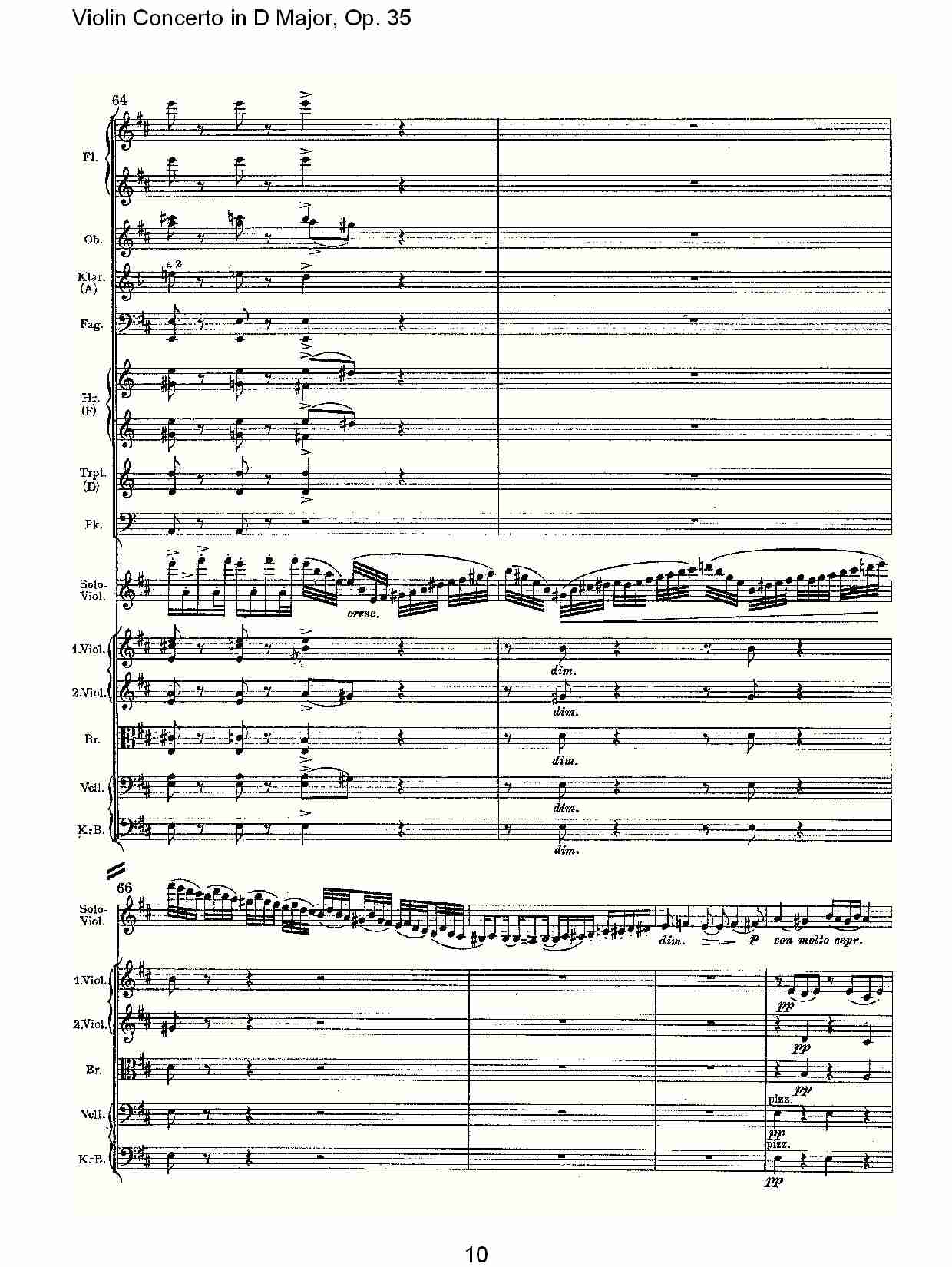 D大调小提琴协奏曲, Op.35第一乐章（二）总谱（图5）