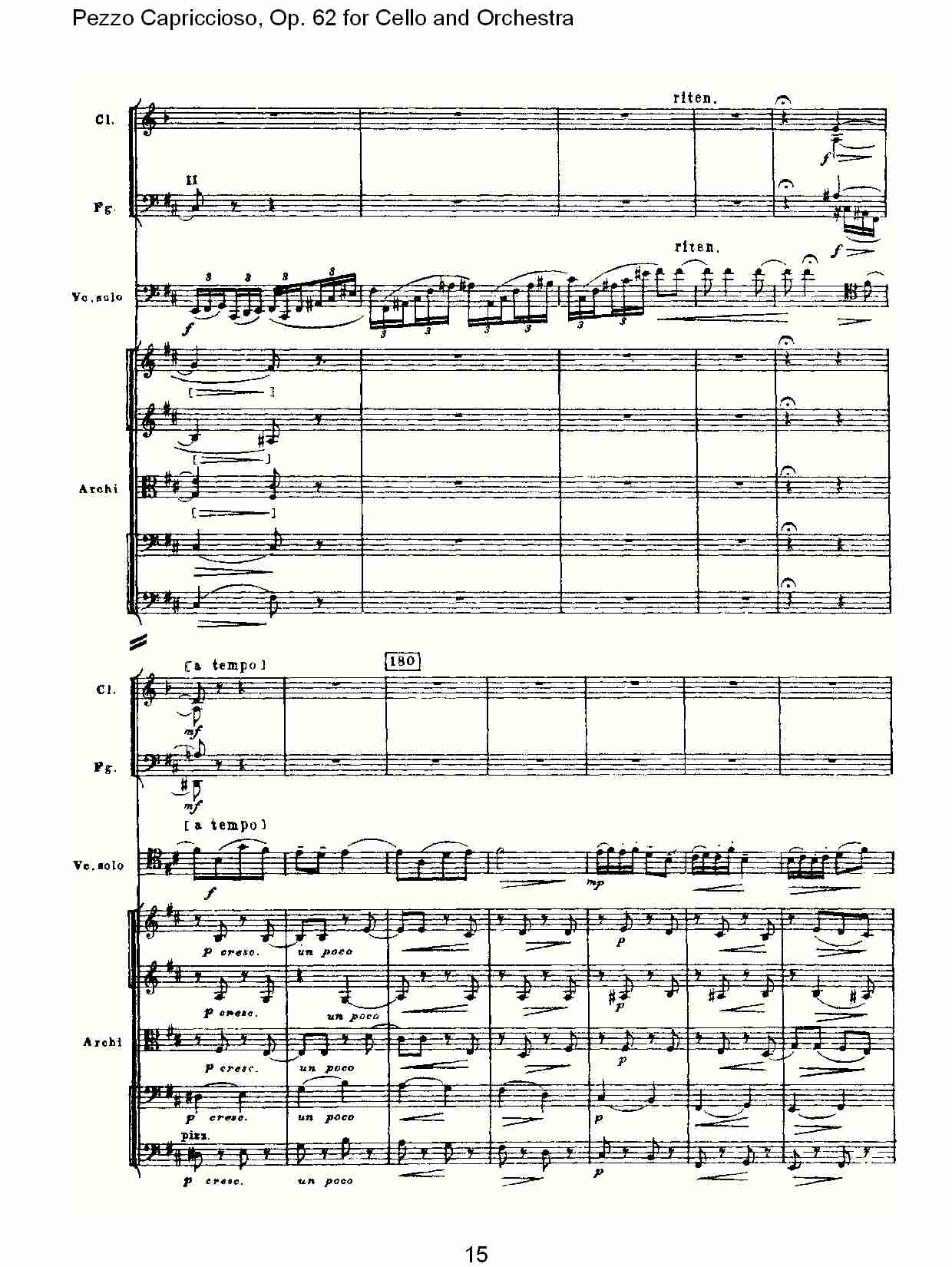 大提琴与管弦乐Pezzo Capriccioso, Op.62（三）总谱（图5）