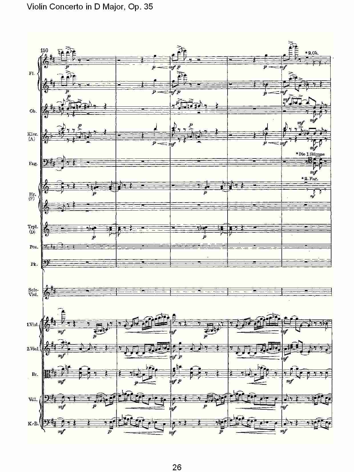 D大调小提琴协奏曲, Op.35第一乐章（六）总谱（图1）