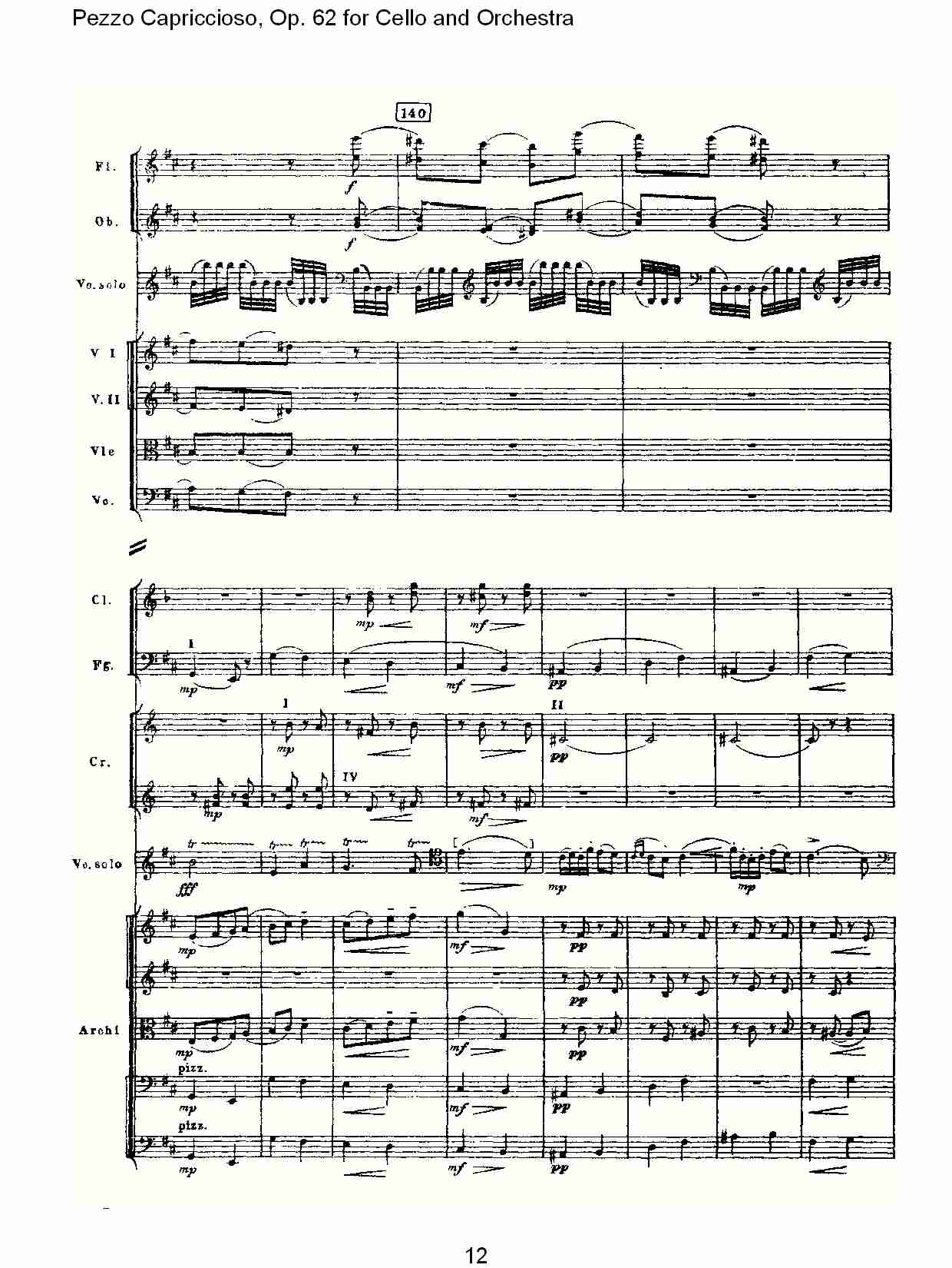 大提琴与管弦乐Pezzo Capriccioso, Op.62（三）总谱（图2）