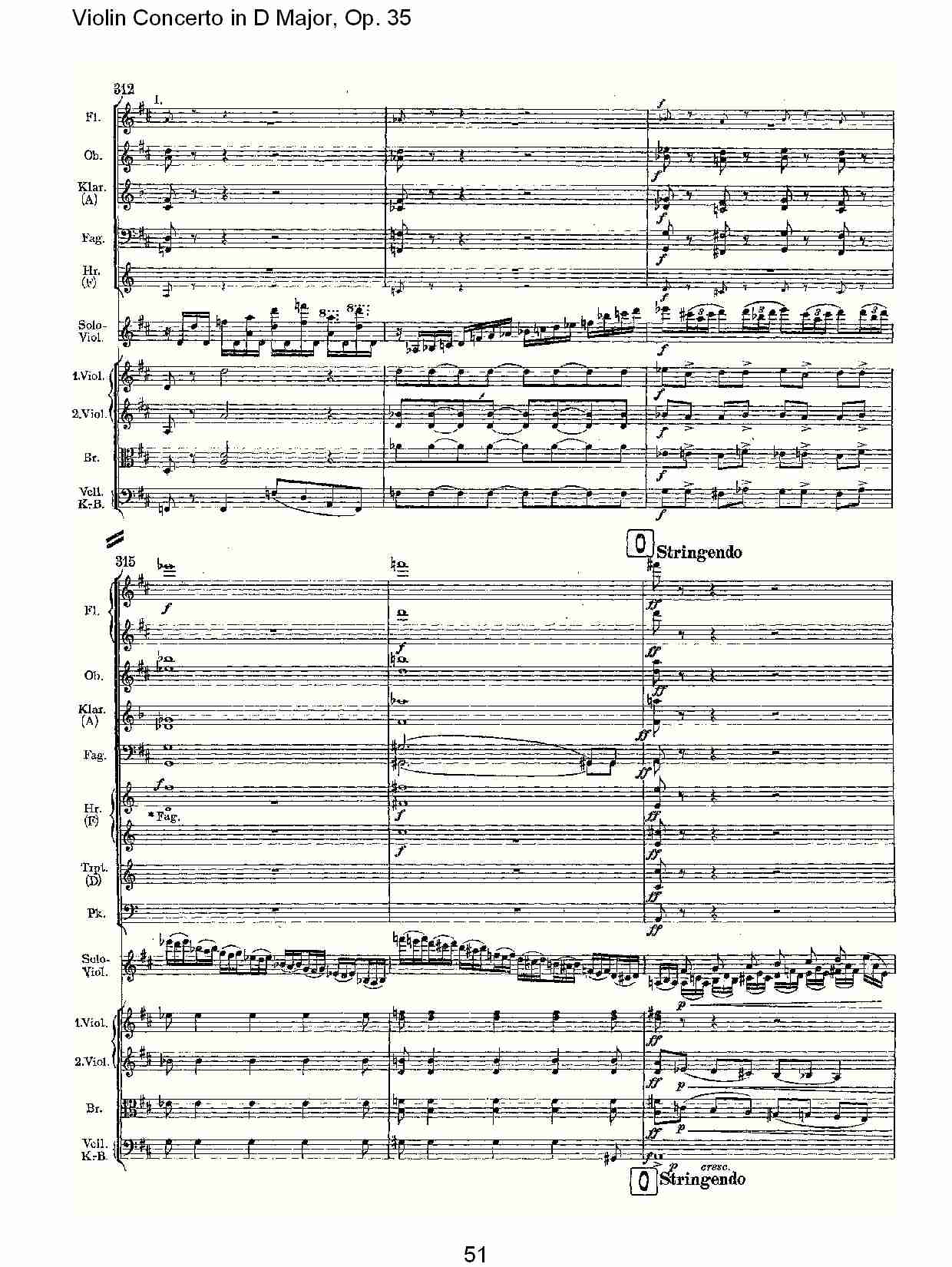 D大调小提琴协奏曲, Op.35第一乐章（十一）总谱（图1）