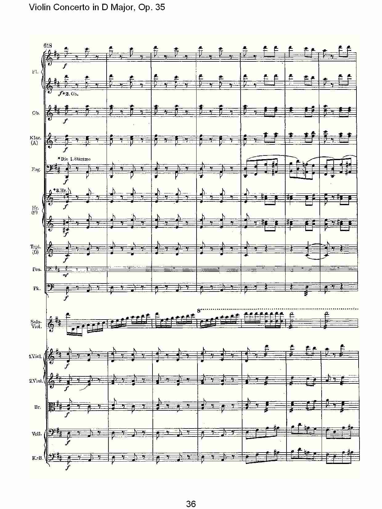 D大调小提琴协奏曲, Op.35第三乐章（八）总谱（图1）