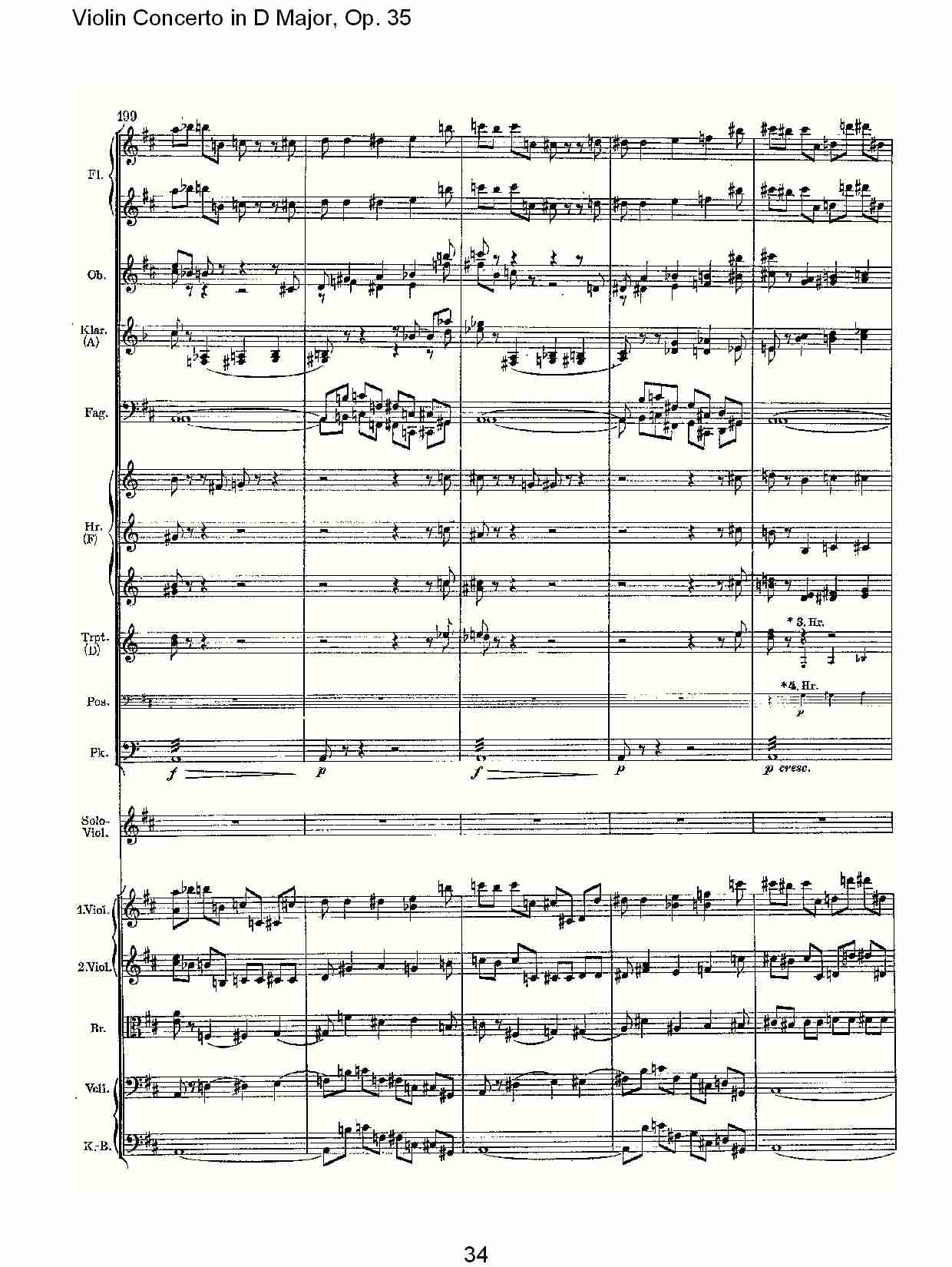 D大调小提琴协奏曲, Op.35第一乐章（七）总谱（图4）