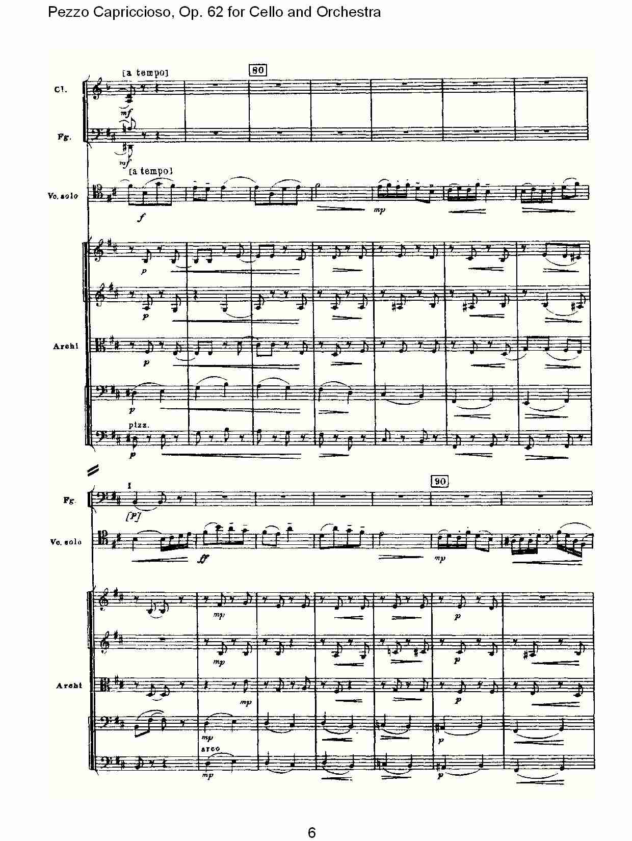 大提琴与管弦乐Pezzo Capriccioso, Op.62（二）总谱（图1）