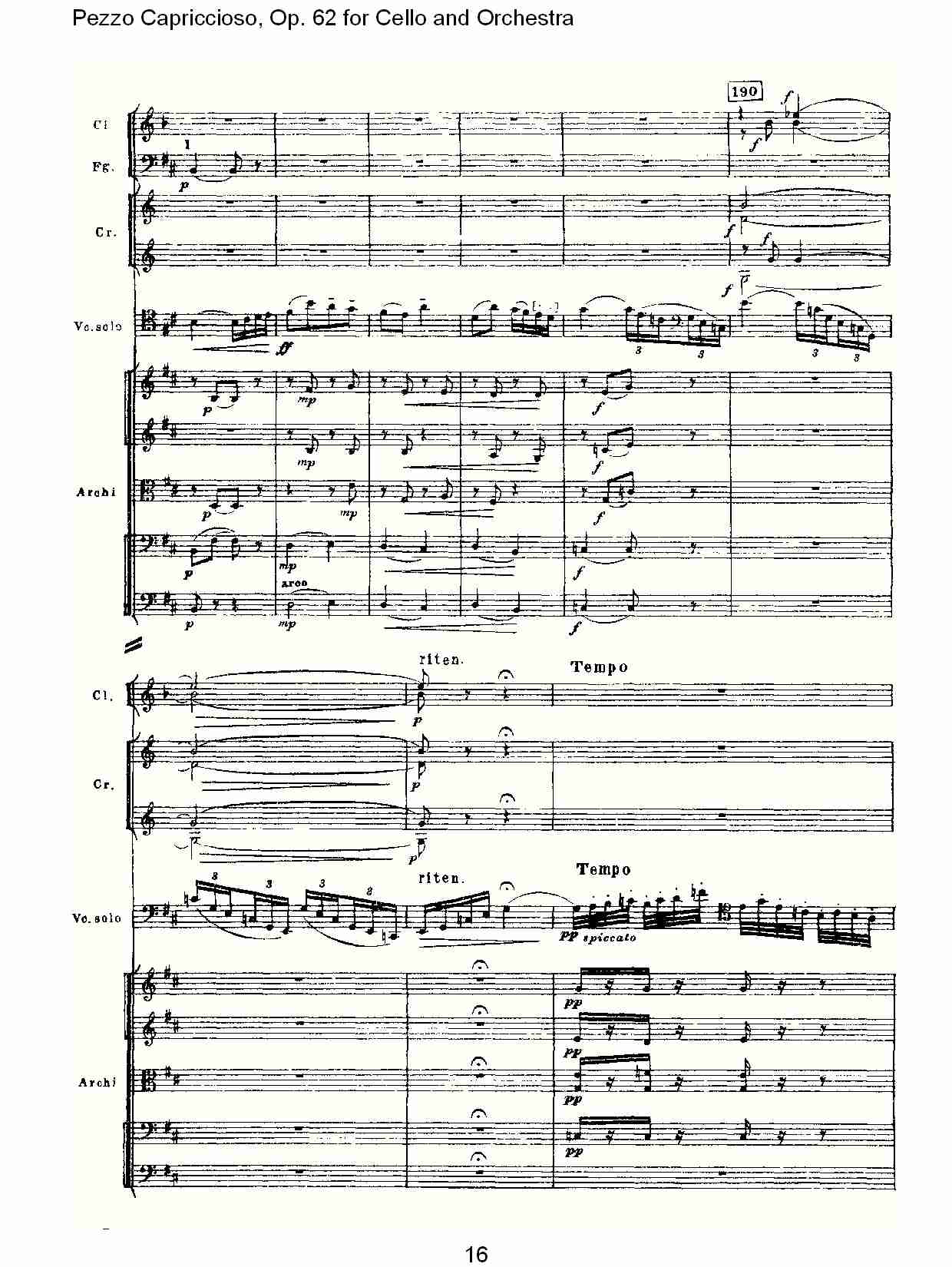 大提琴与管弦乐Pezzo Capriccioso, Op.62（四）总谱（图1）