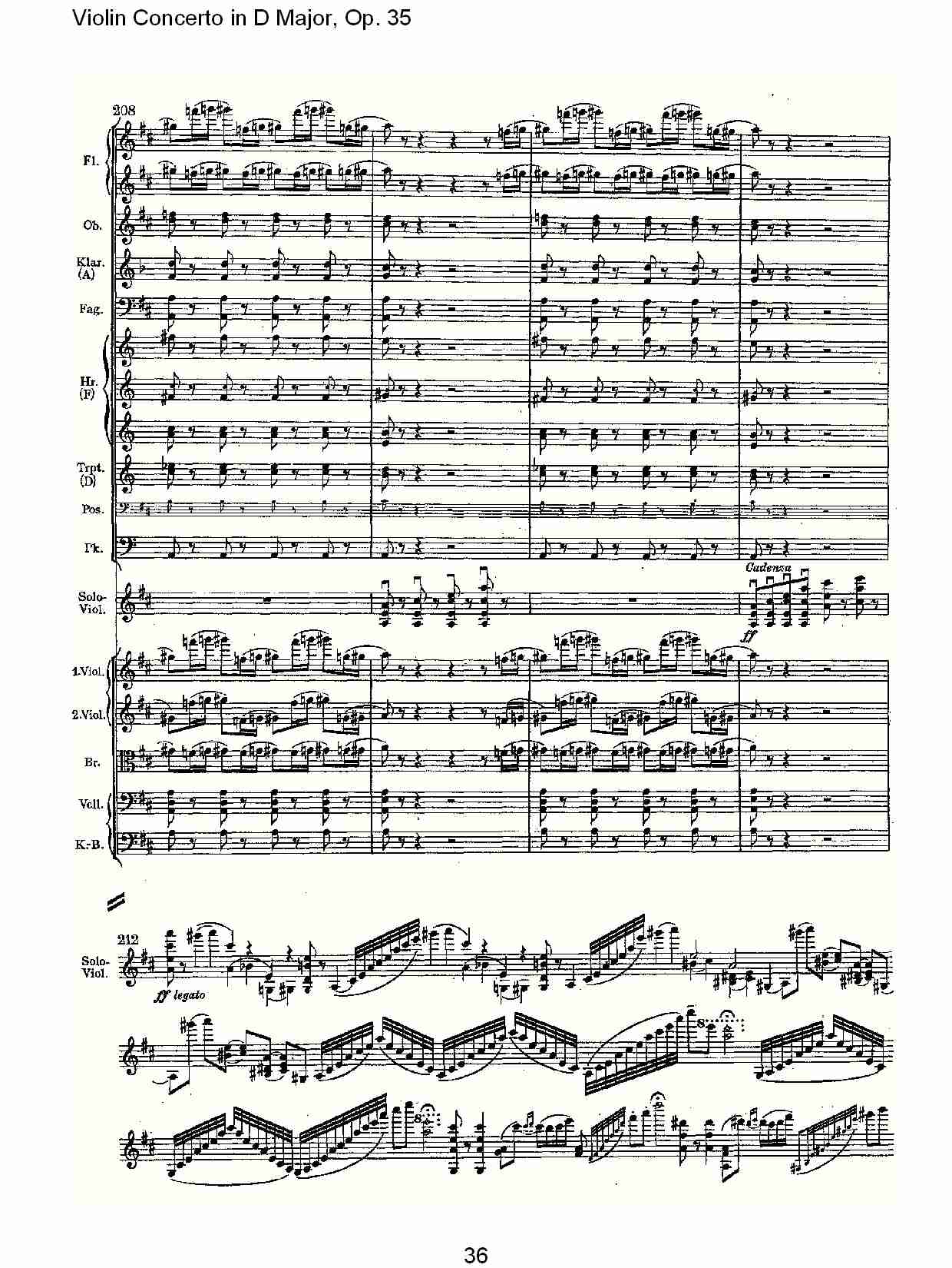 D大调小提琴协奏曲, Op.35第一乐章（八）总谱（图1）