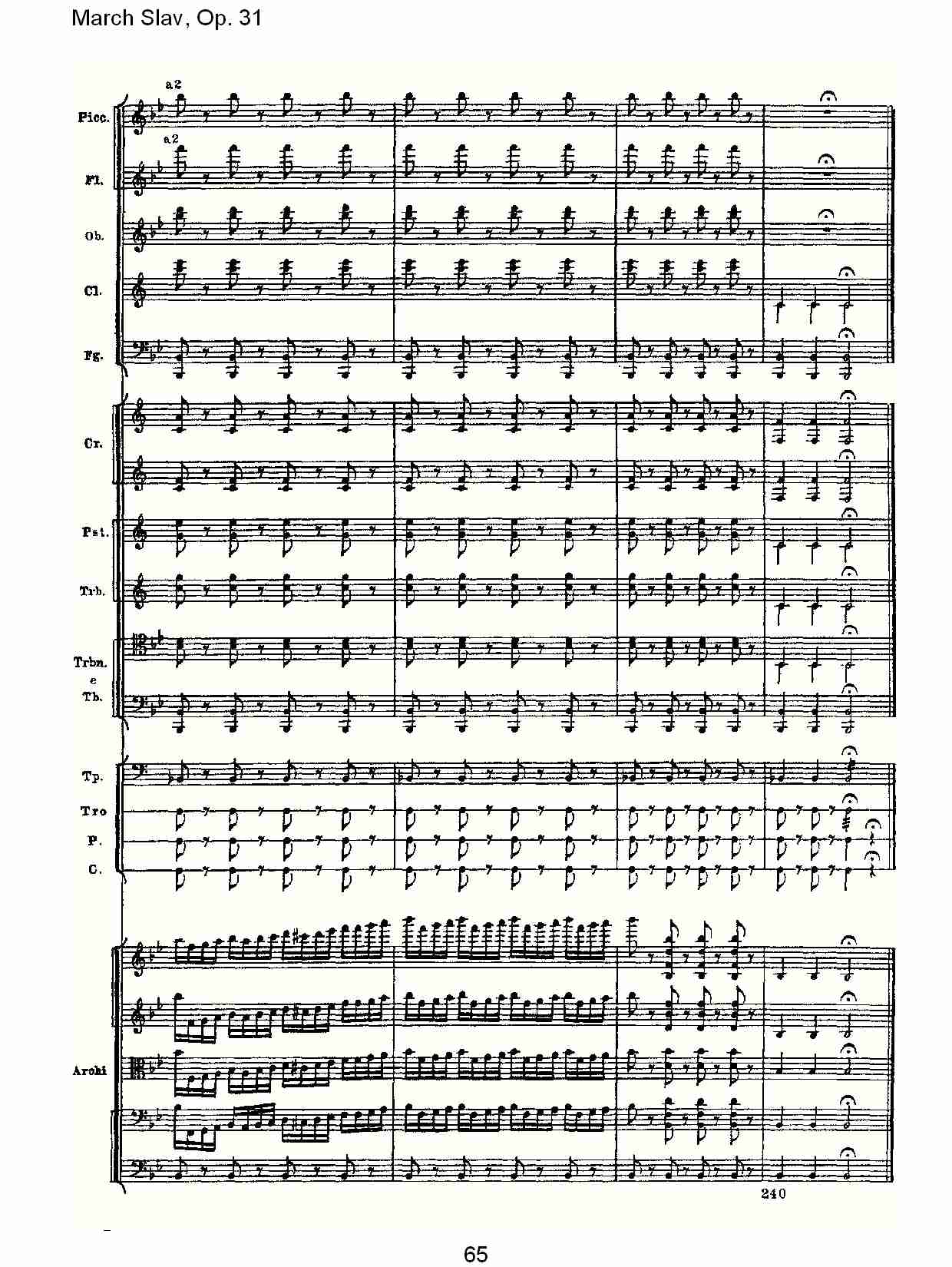March Slav, Op.31   斯拉夫进行曲，Op.31（十三）总谱（图5）