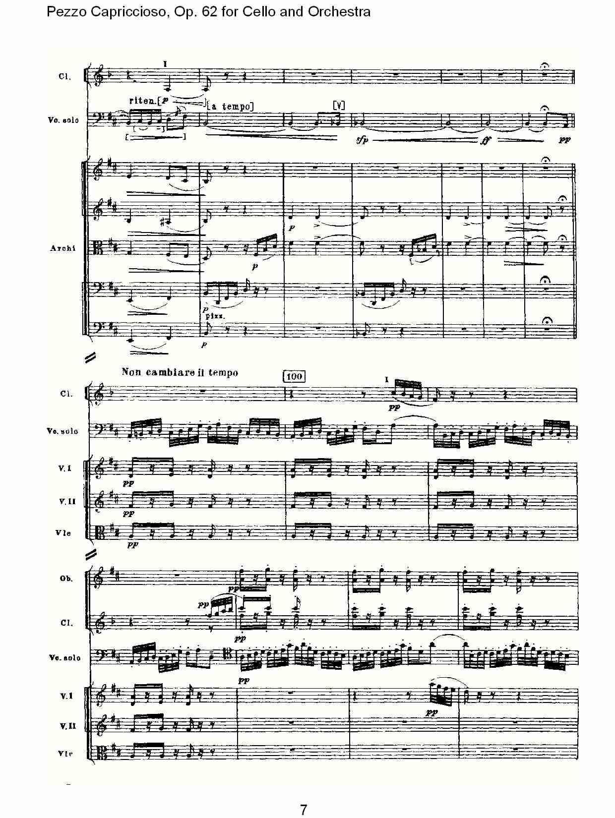 大提琴与管弦乐Pezzo Capriccioso, Op.62（二）总谱（图2）