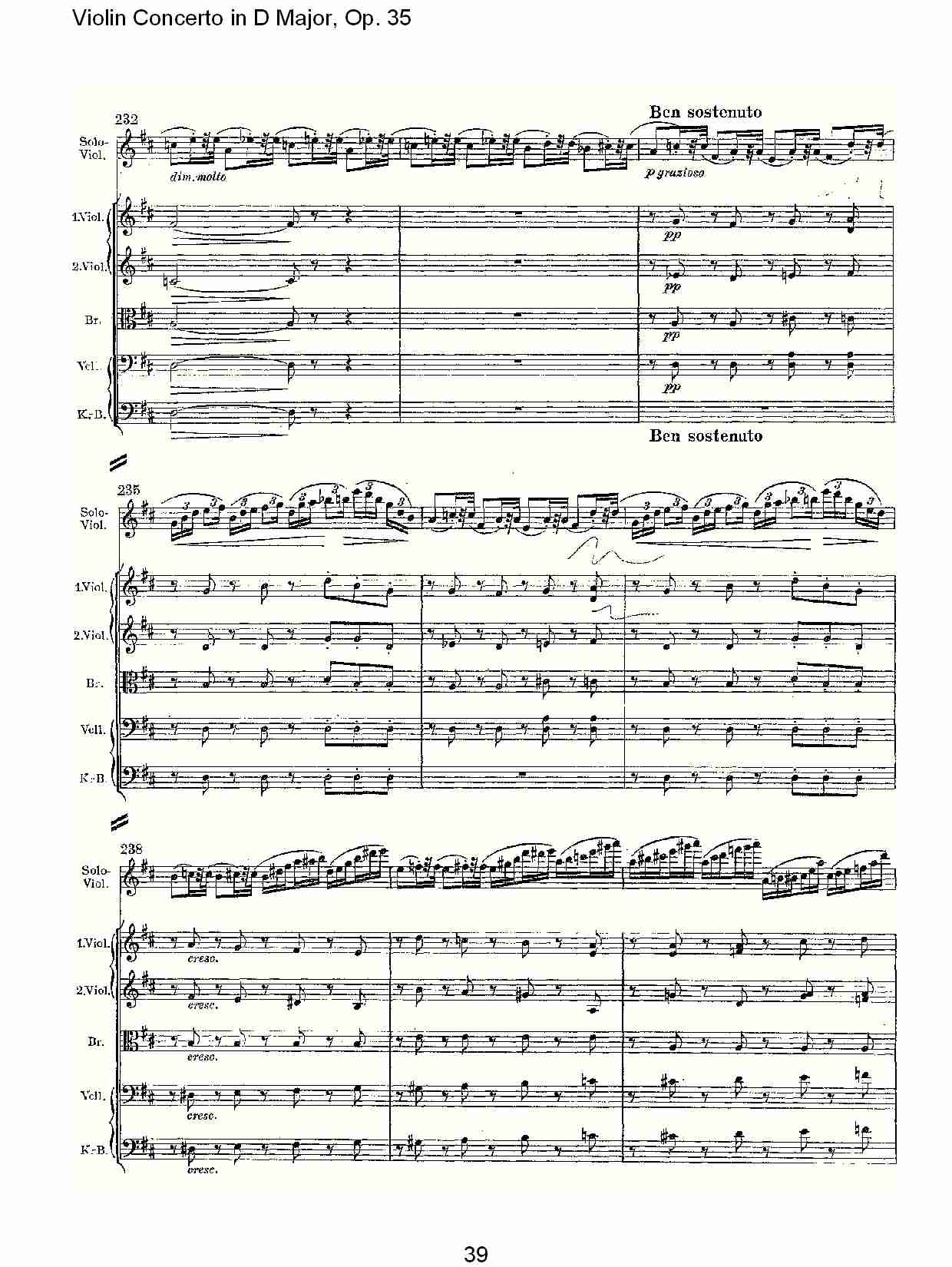 D大调小提琴协奏曲, Op.35第一乐章（八）总谱（图4）