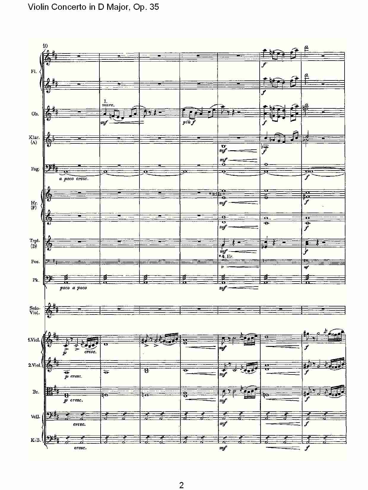 D大调小提琴协奏曲, Op.35第一乐章（一）总谱（图2）