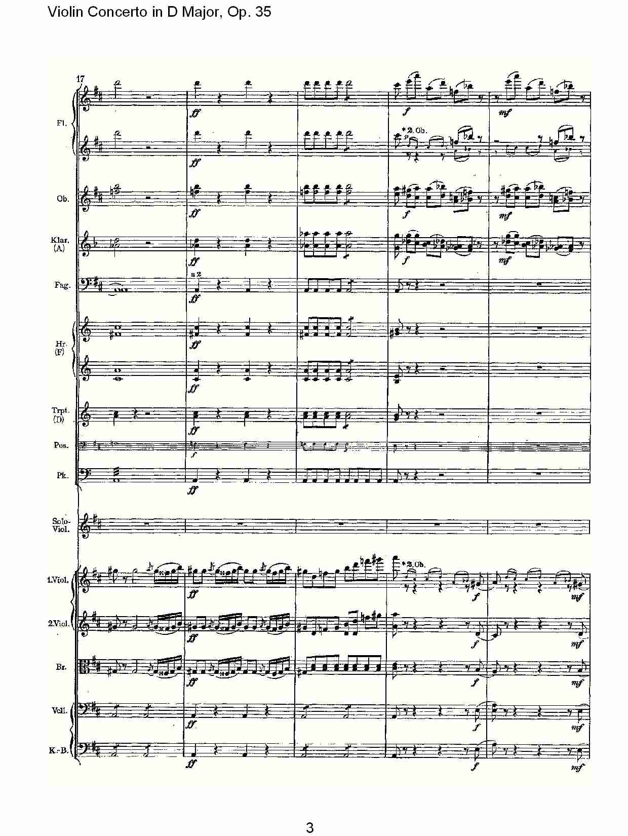 D大调小提琴协奏曲, Op.35第一乐章（一）总谱（图3）