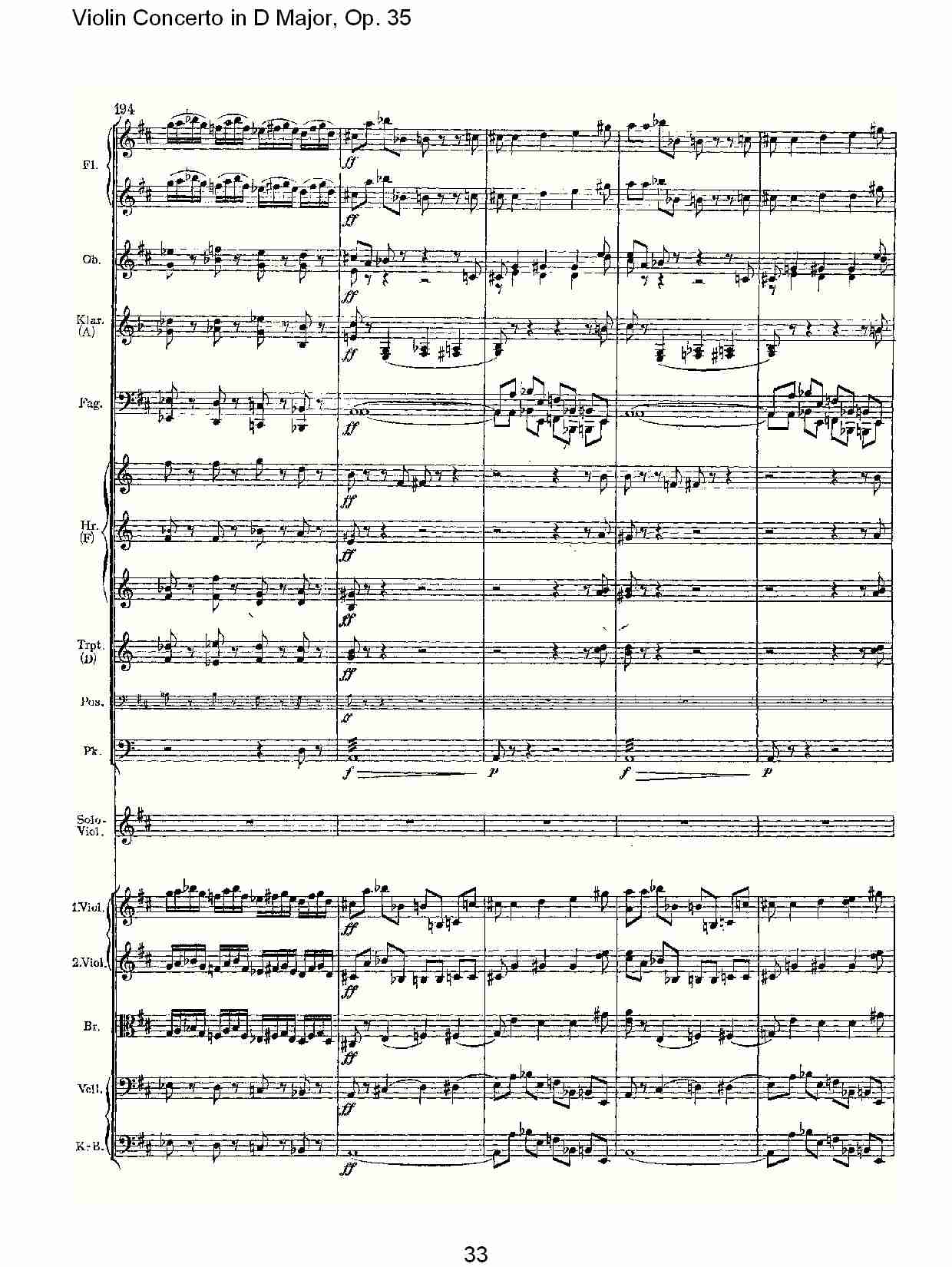 D大调小提琴协奏曲, Op.35第一乐章（七）总谱（图3）