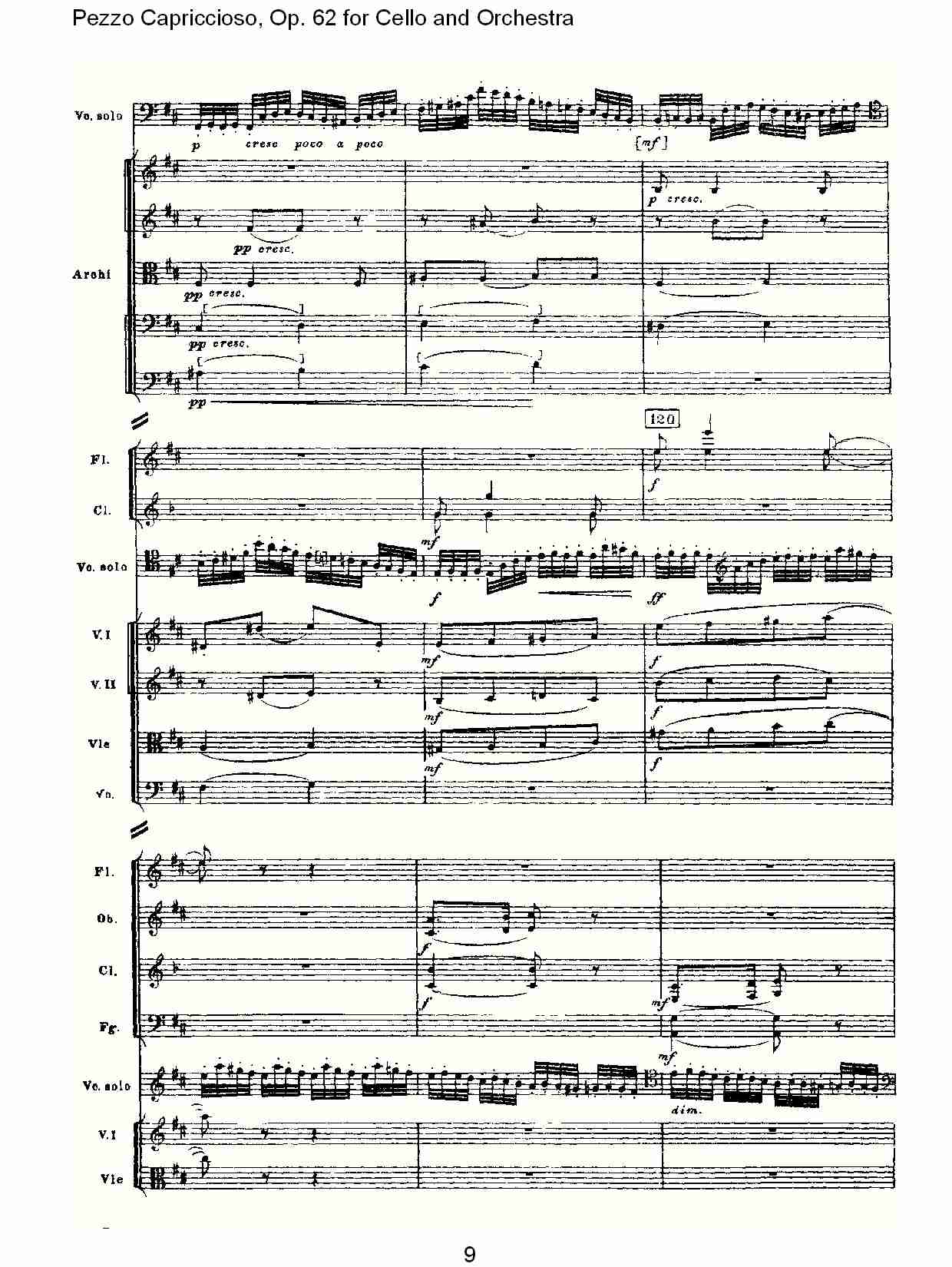 大提琴与管弦乐Pezzo Capriccioso, Op.62（二）总谱（图4）
