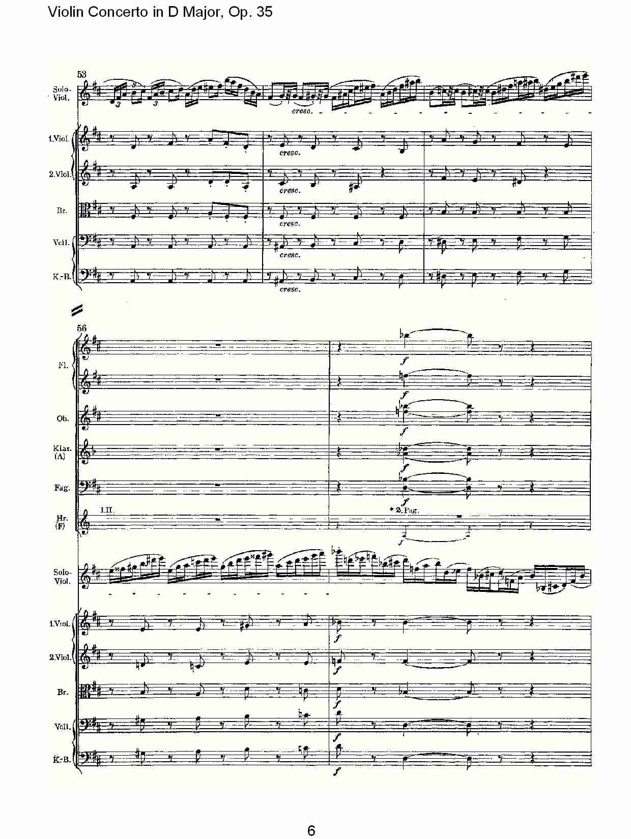 D大调小提琴协奏曲, Op.35第一乐章（二）总谱（图1）