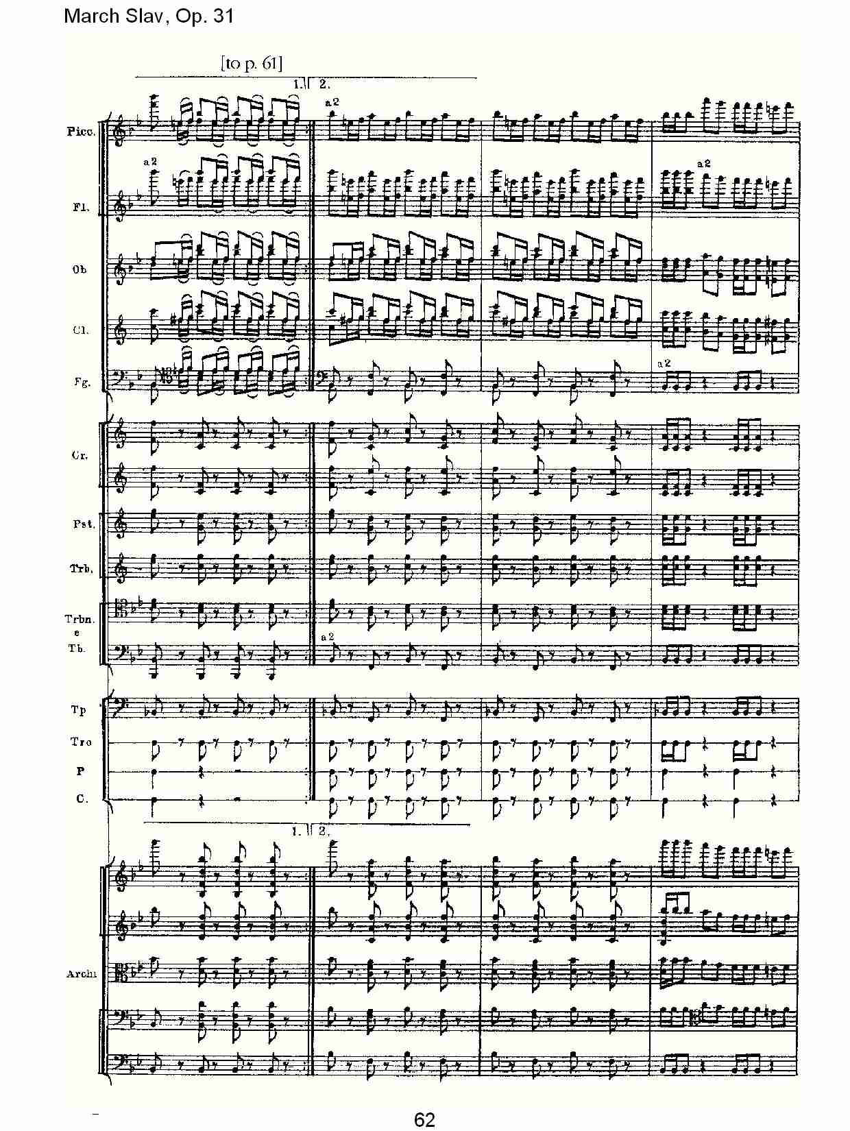 March Slav, Op.31   斯拉夫进行曲，Op.31（十三）总谱（图2）