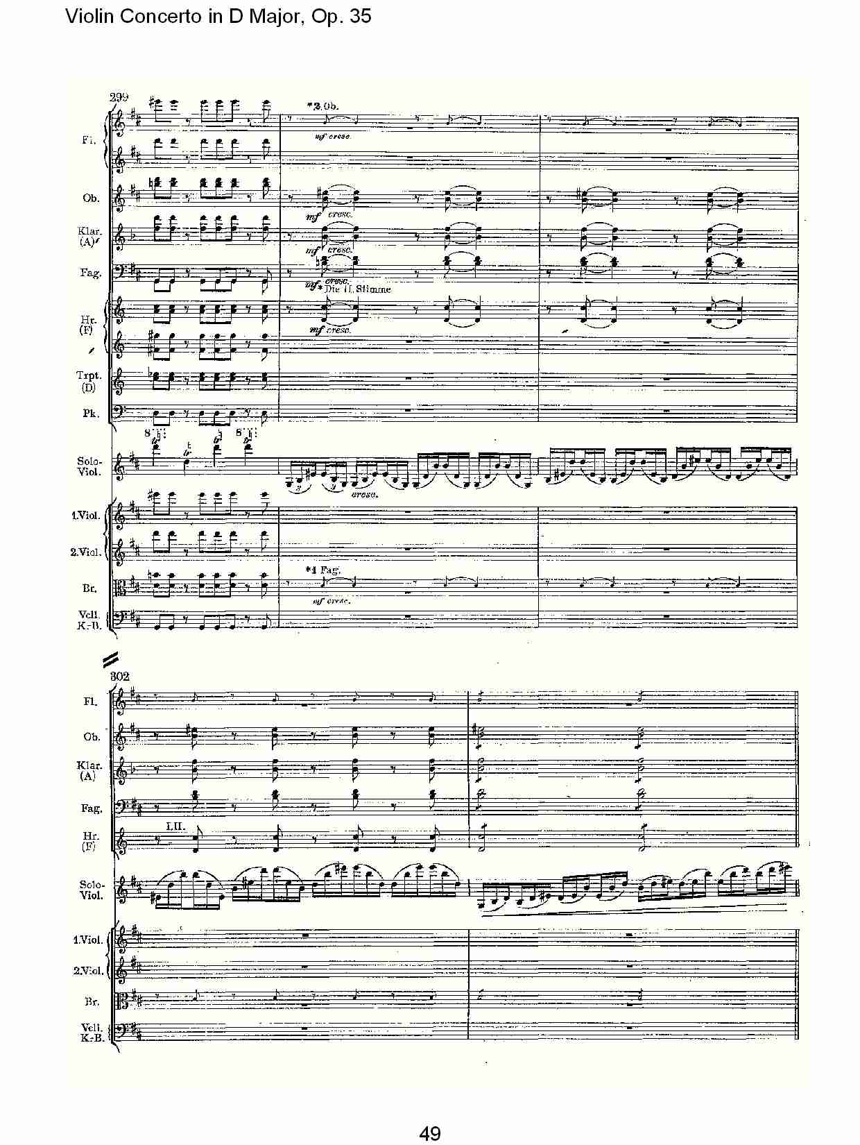 D大调小提琴协奏曲, Op.35第一乐章（十）总谱（图4）