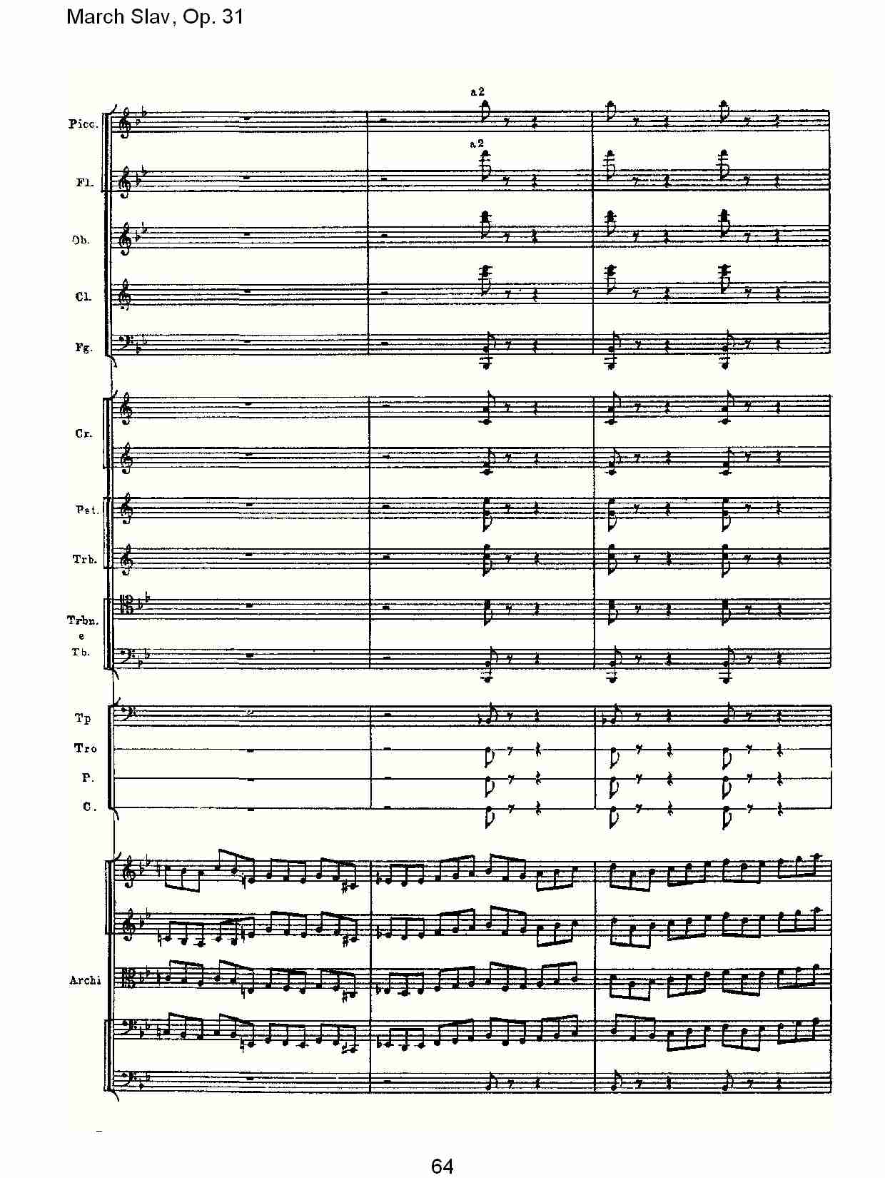 March Slav, Op.31   斯拉夫进行曲，Op.31（十三）总谱（图4）