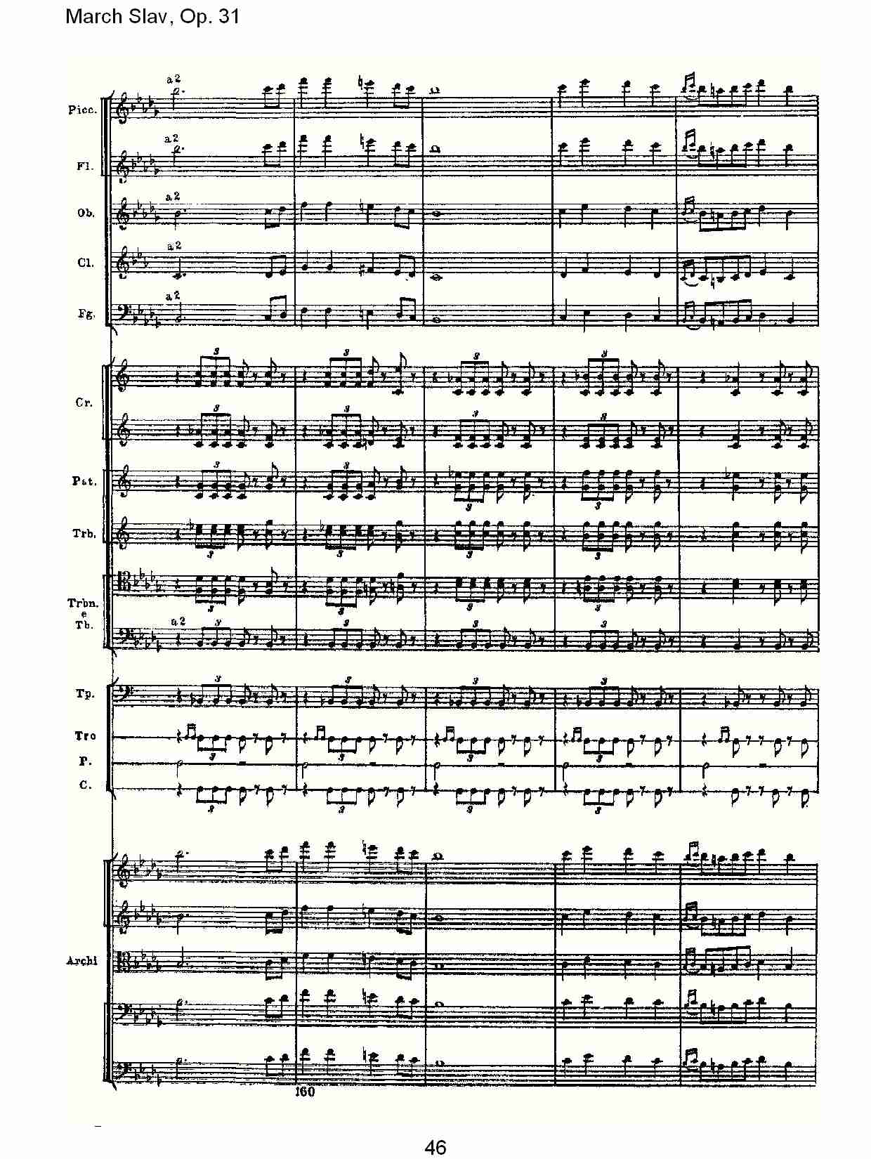 March Slav, Op.31   斯拉夫进行曲，Op.31（十）总谱（图1）