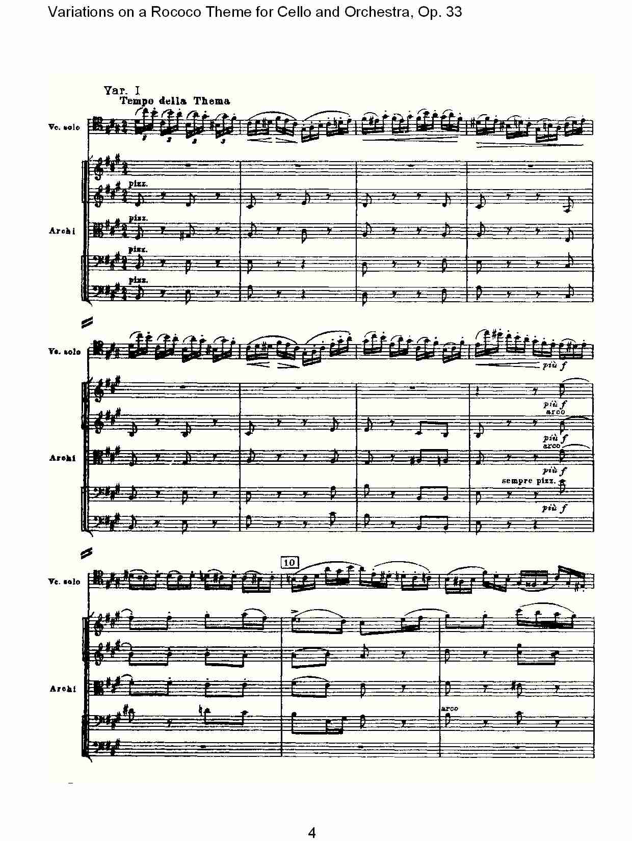 大提琴与管弦乐洛可可主题a小调变奏曲, Op.33（一）总谱（图4）