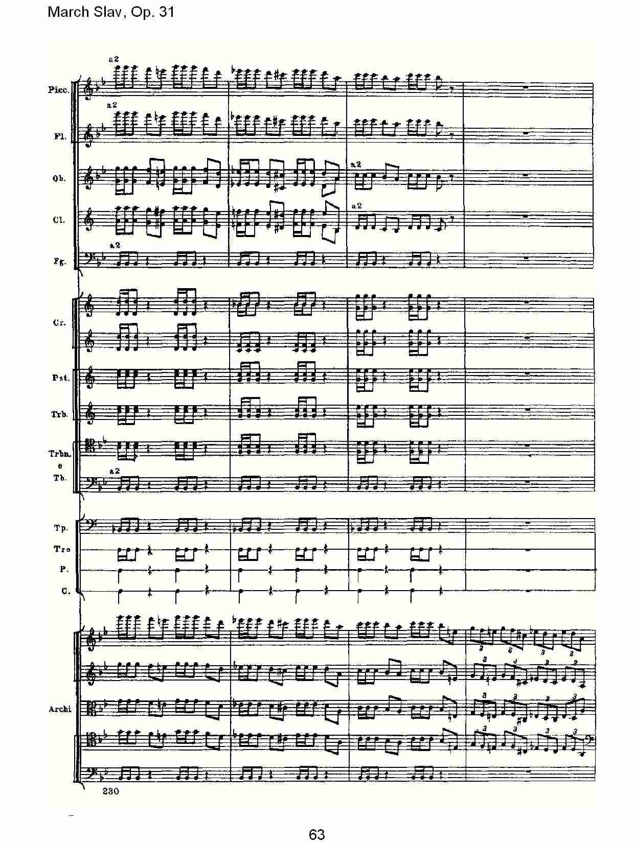 March Slav, Op.31   斯拉夫进行曲，Op.31（十三）总谱（图3）