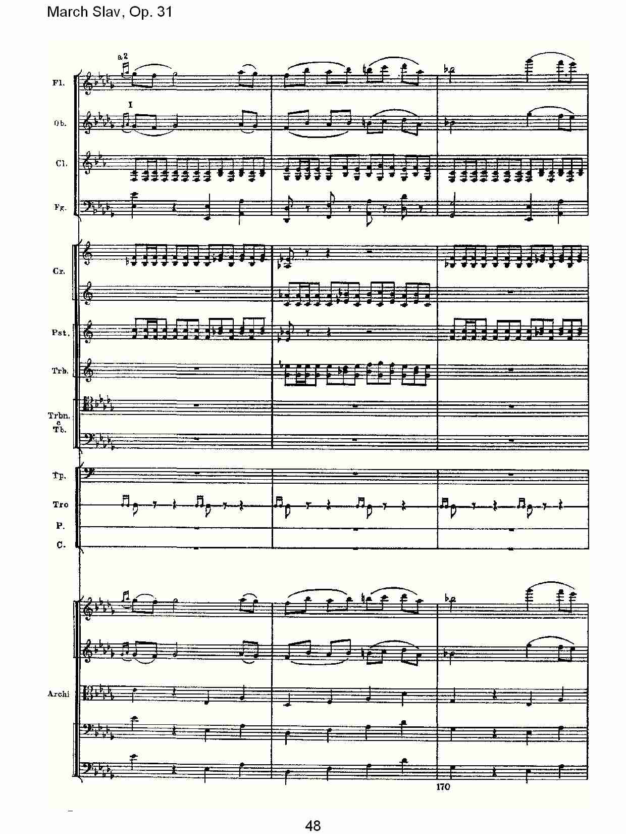 March Slav, Op.31   斯拉夫进行曲，Op.31（十）总谱（图3）