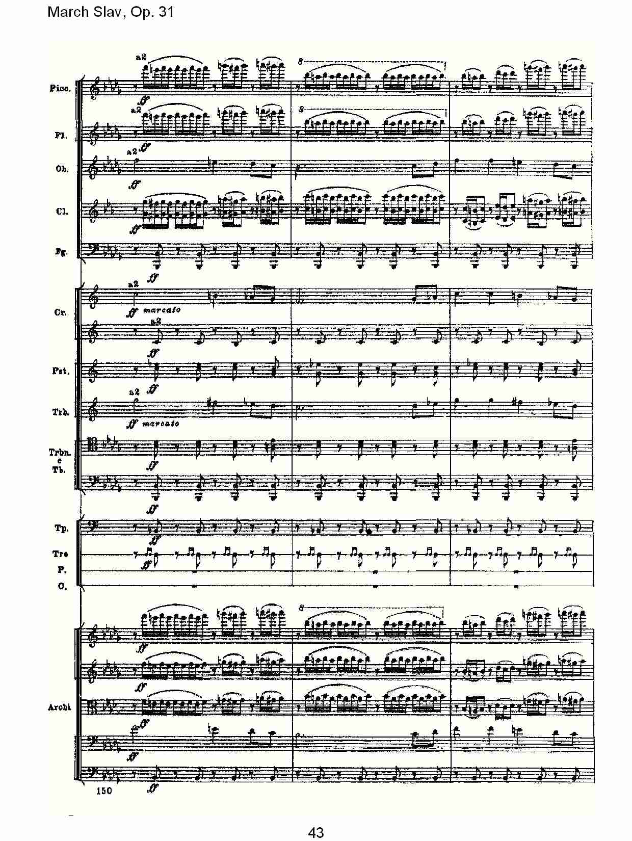 March Slav, Op.31   斯拉夫进行曲，Op.31（九）总谱（图3）