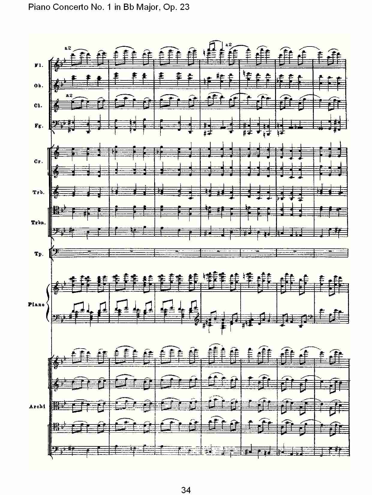Bb大调第一钢琴协奏曲,Op.23第三乐章（七）总谱（图4）