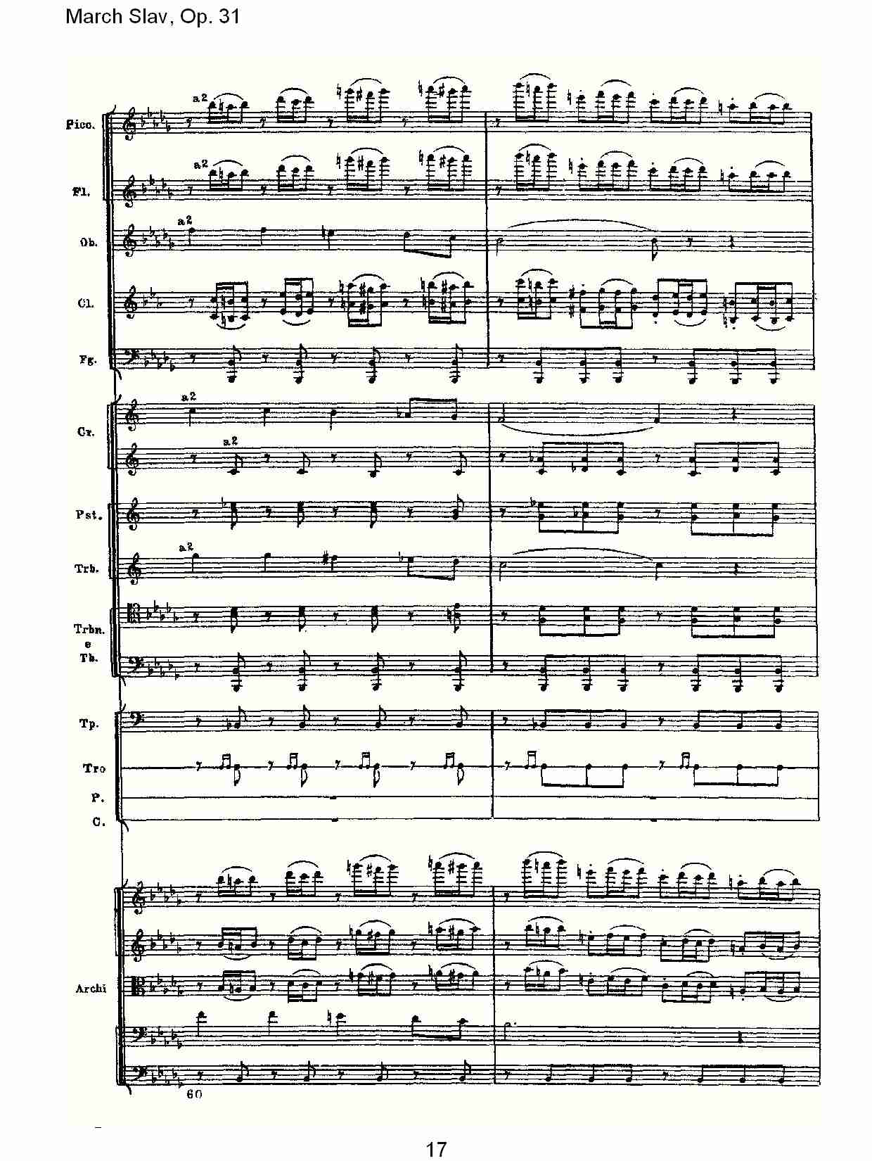 March Slav, Op.31   斯拉夫进行曲，Op.31（四）总谱（图2）