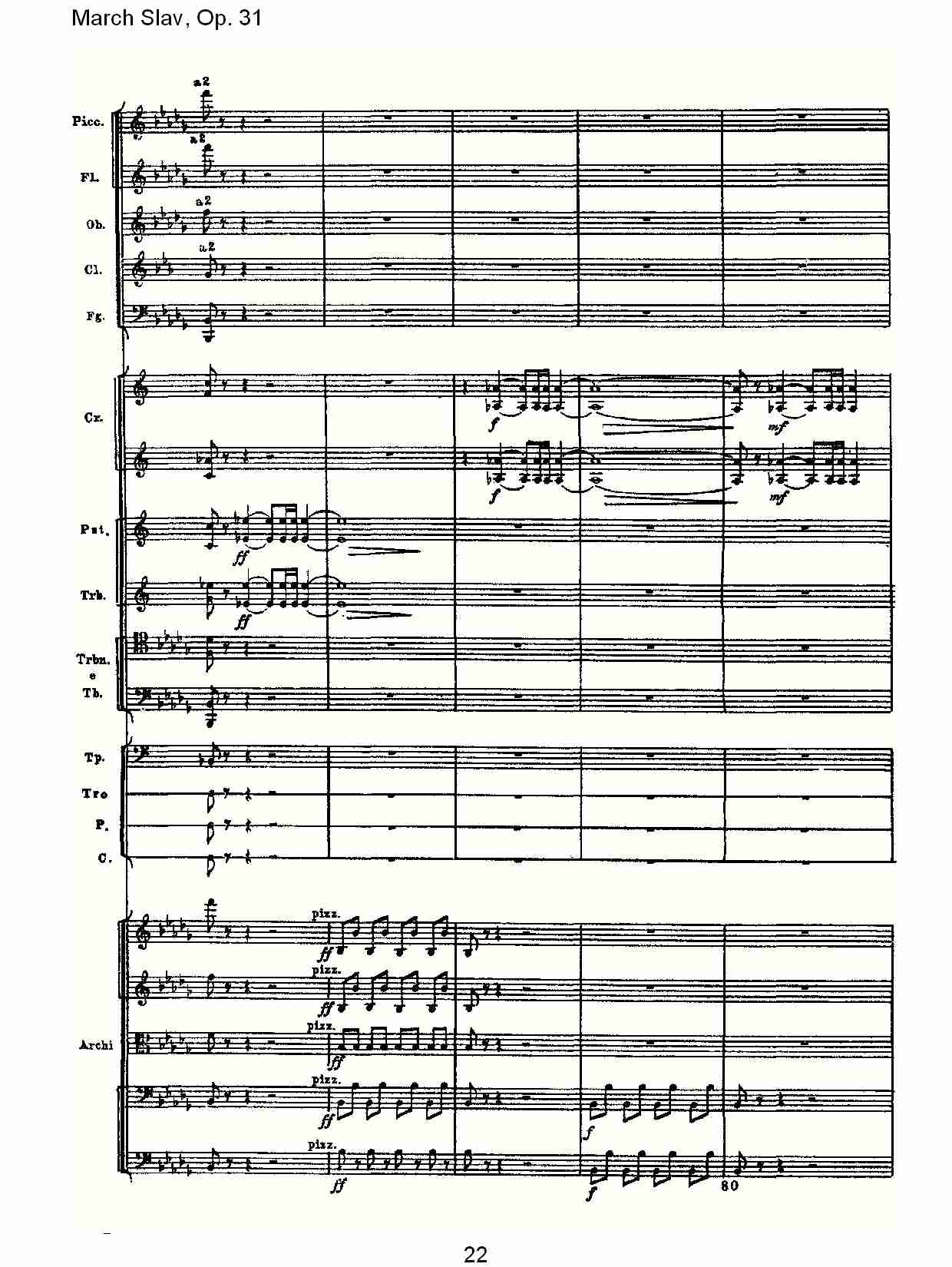 March Slav, Op.31   斯拉夫进行曲，Op.31（五）总谱（图2）