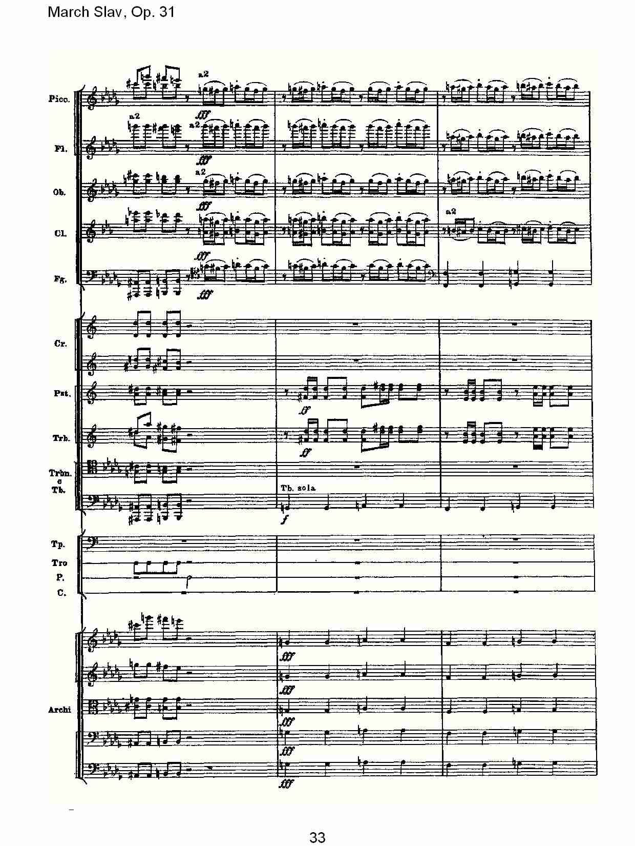 March Slav, Op.31   斯拉夫进行曲，Op.31（七）总谱（图3）