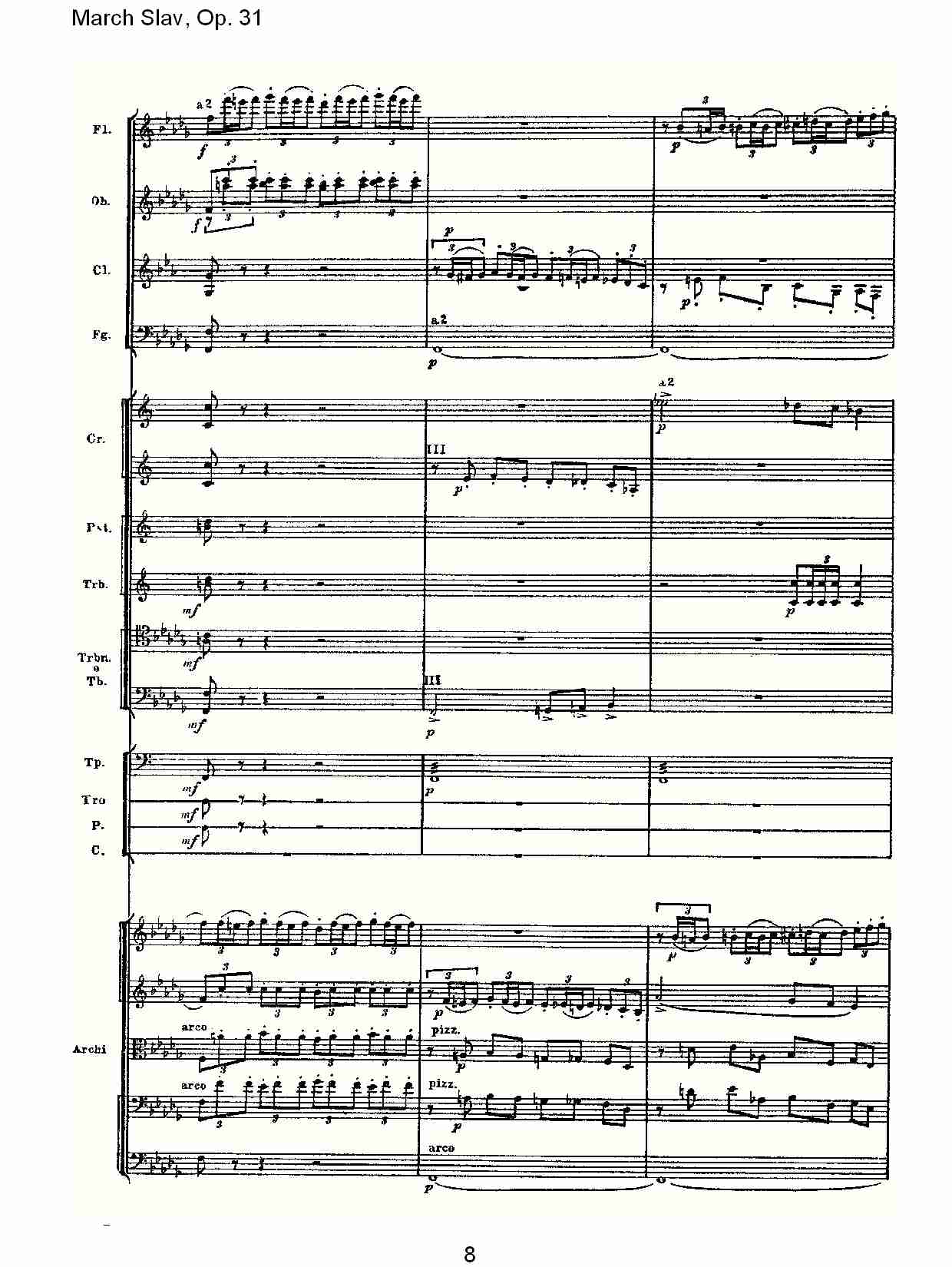 March Slav, Op.31   斯拉夫进行曲，Op.31（二）总谱（图3）