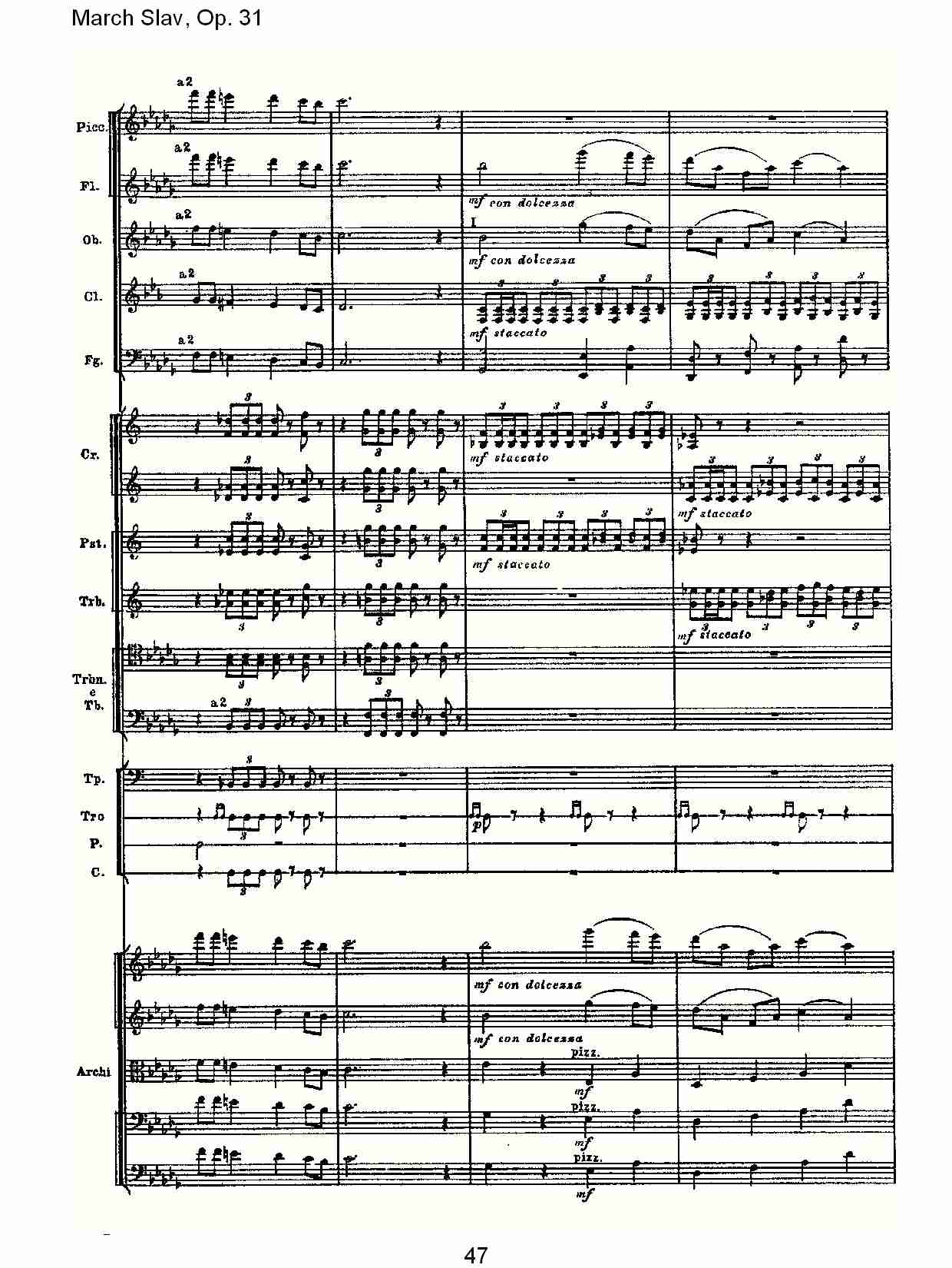 March Slav, Op.31   斯拉夫进行曲，Op.31（十）总谱（图2）