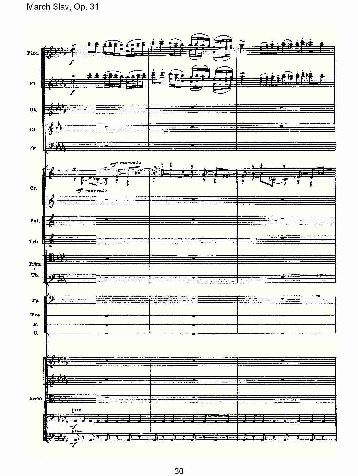 March Slav, Op.31   斯拉夫进行曲，Op.31（六）总谱（图5）