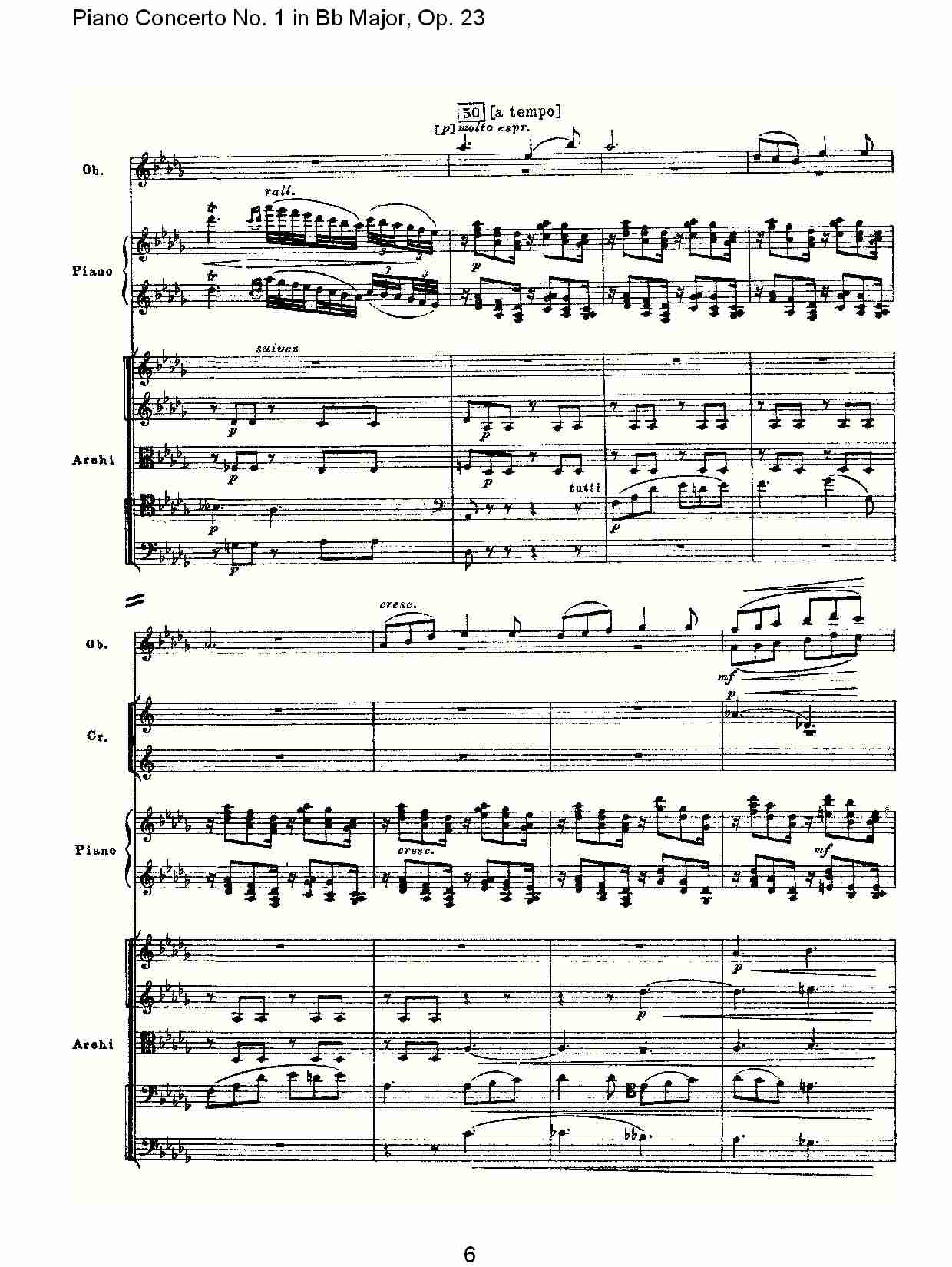 Bb大调第一钢琴协奏曲,Op.23第二乐章（二）总谱（图1）
