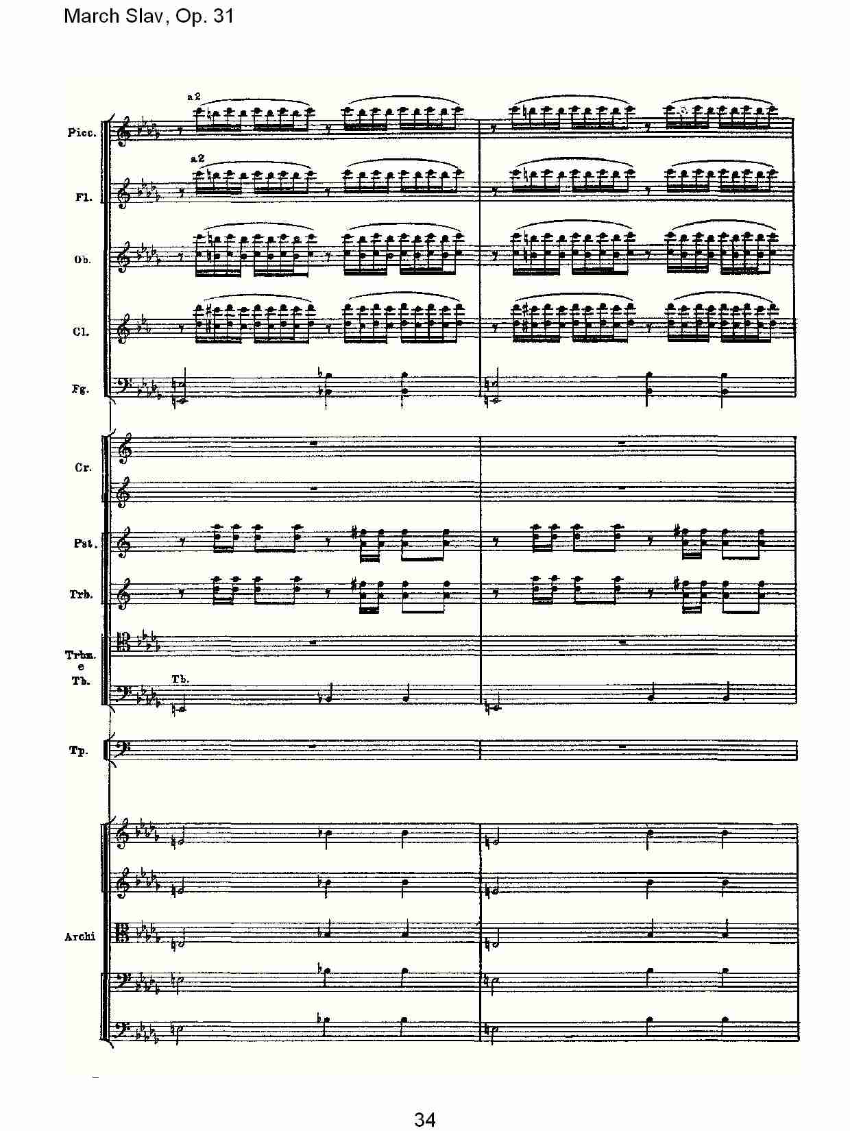 March Slav, Op.31   斯拉夫进行曲，Op.31（七）总谱（图4）