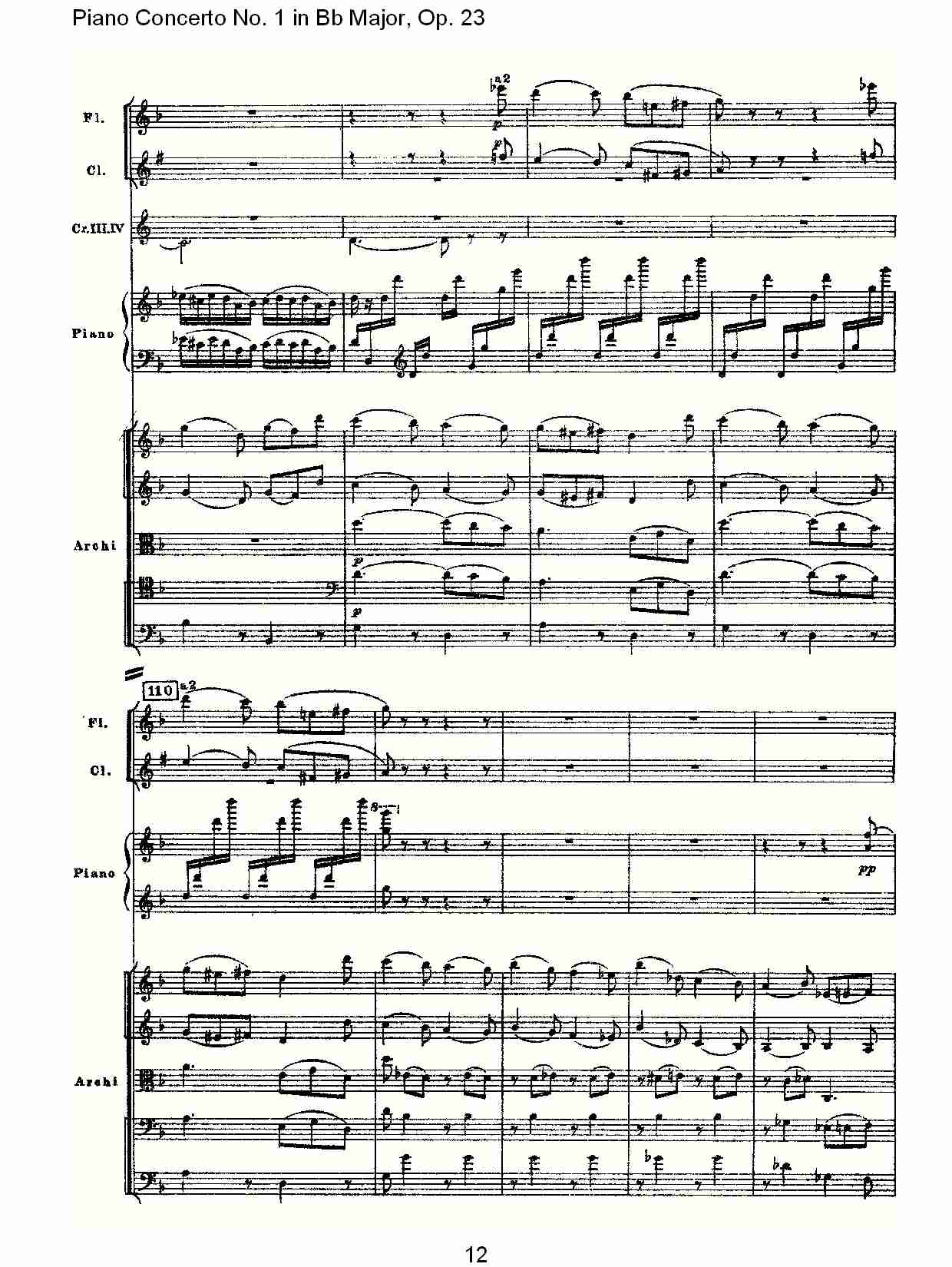 Bb大调第一钢琴协奏曲,Op.23第二乐章（三）总谱（图2）
