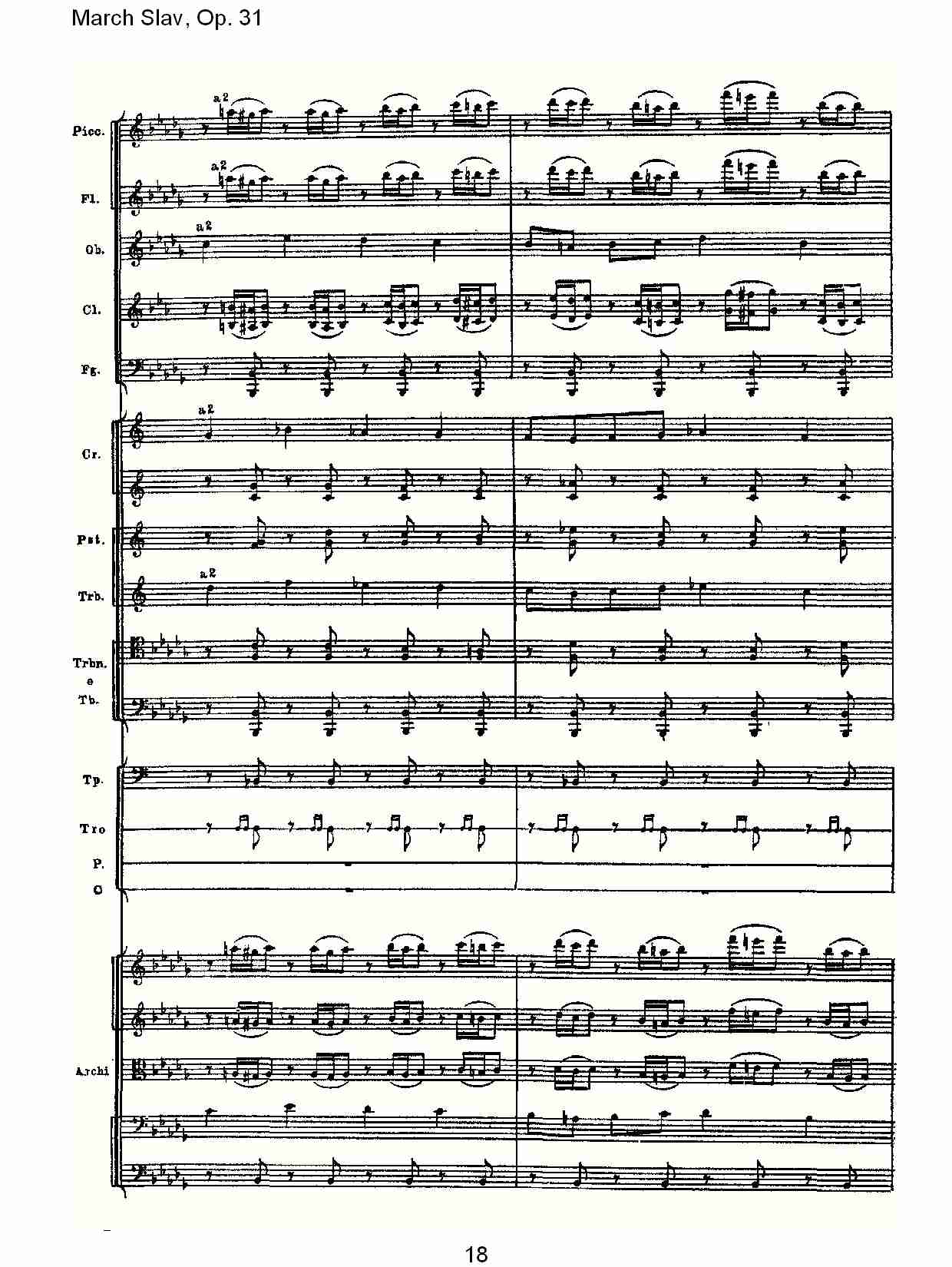 March Slav, Op.31   斯拉夫进行曲，Op.31（四）总谱（图3）