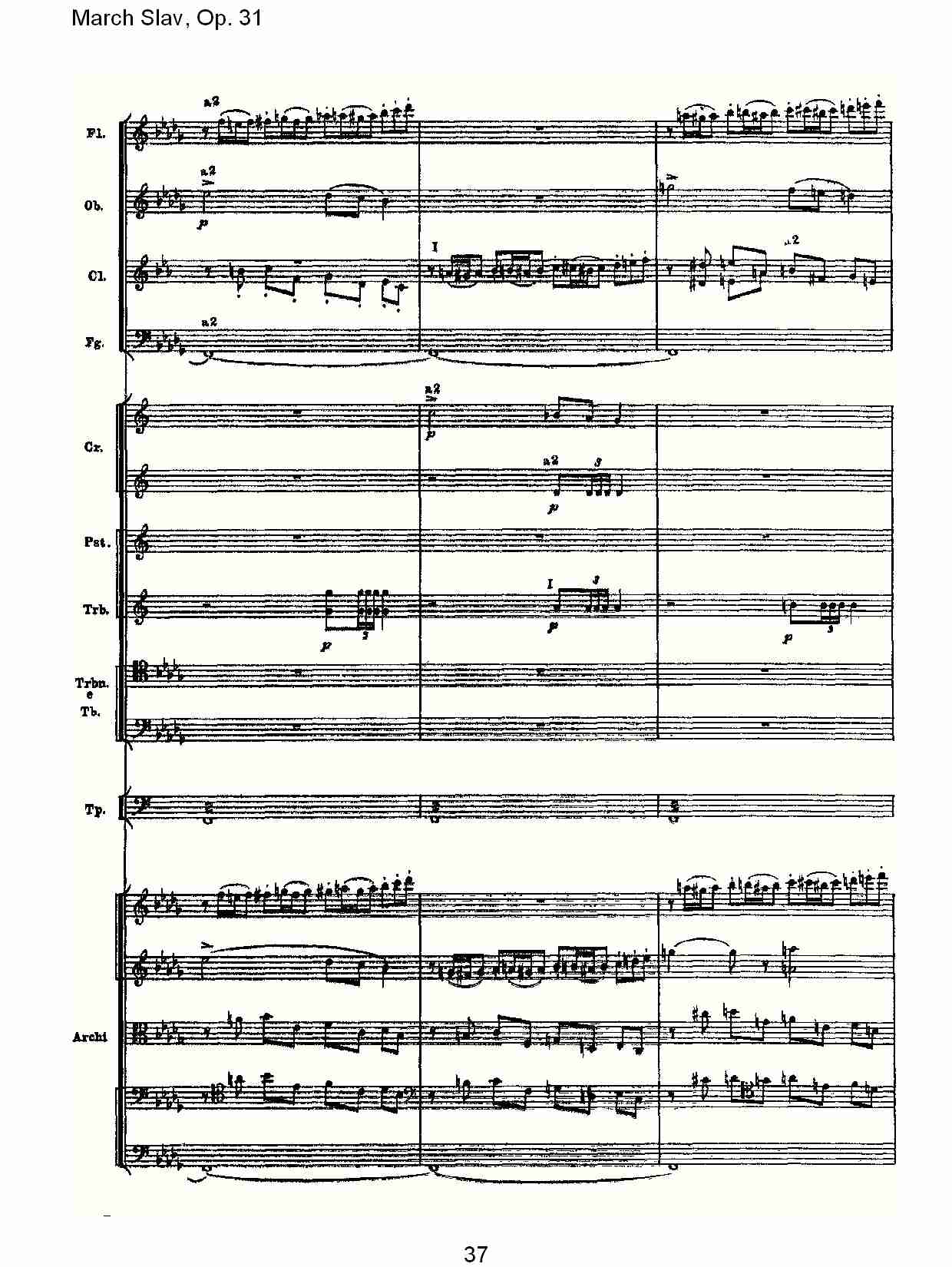 March Slav, Op.31   斯拉夫进行曲，Op.31（八）总谱（图2）